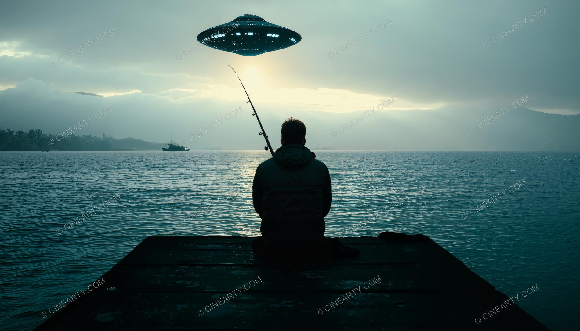 Fisherman and Flying Saucer 19139