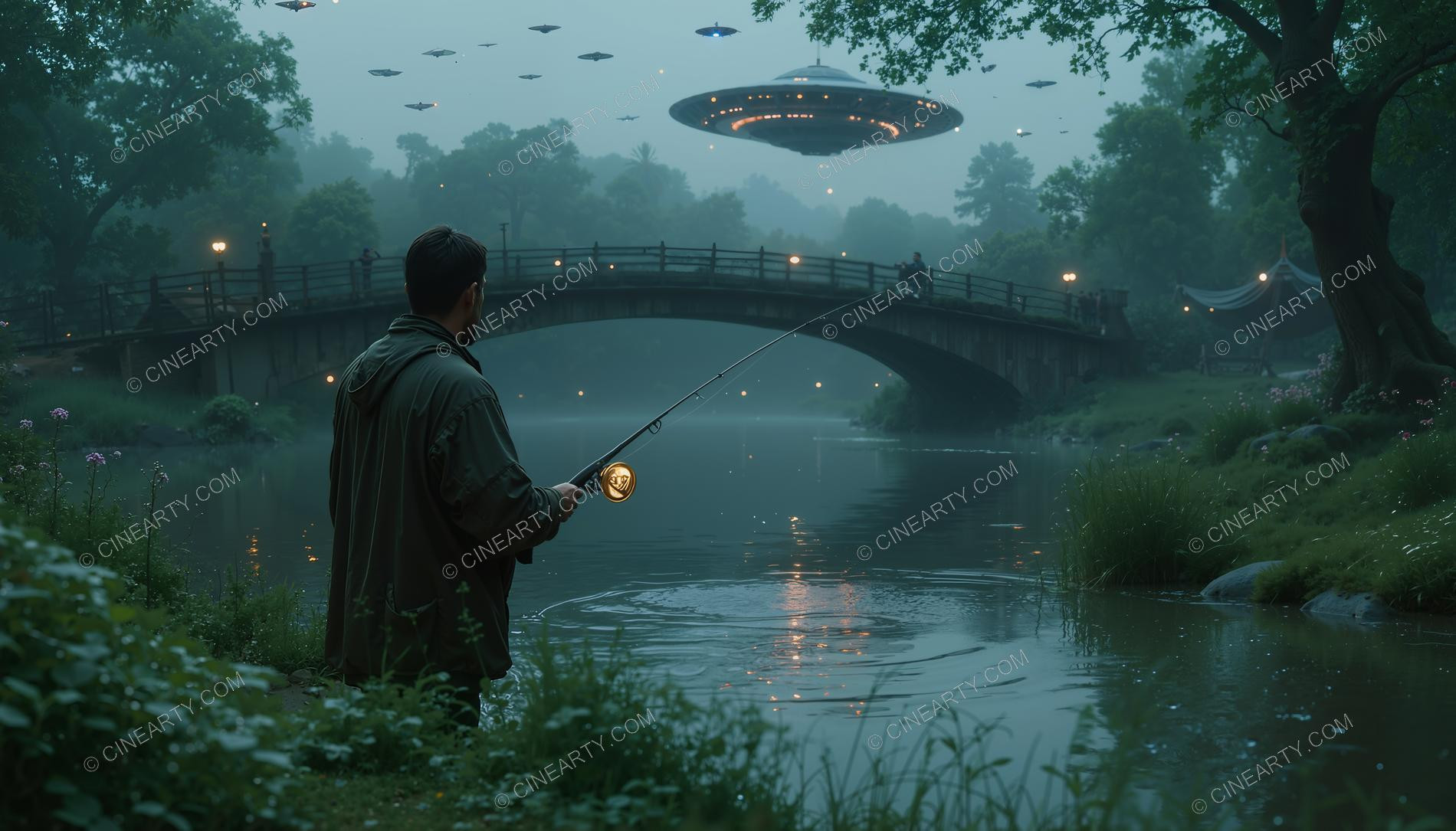 Fisherman and Flying Saucer 94017