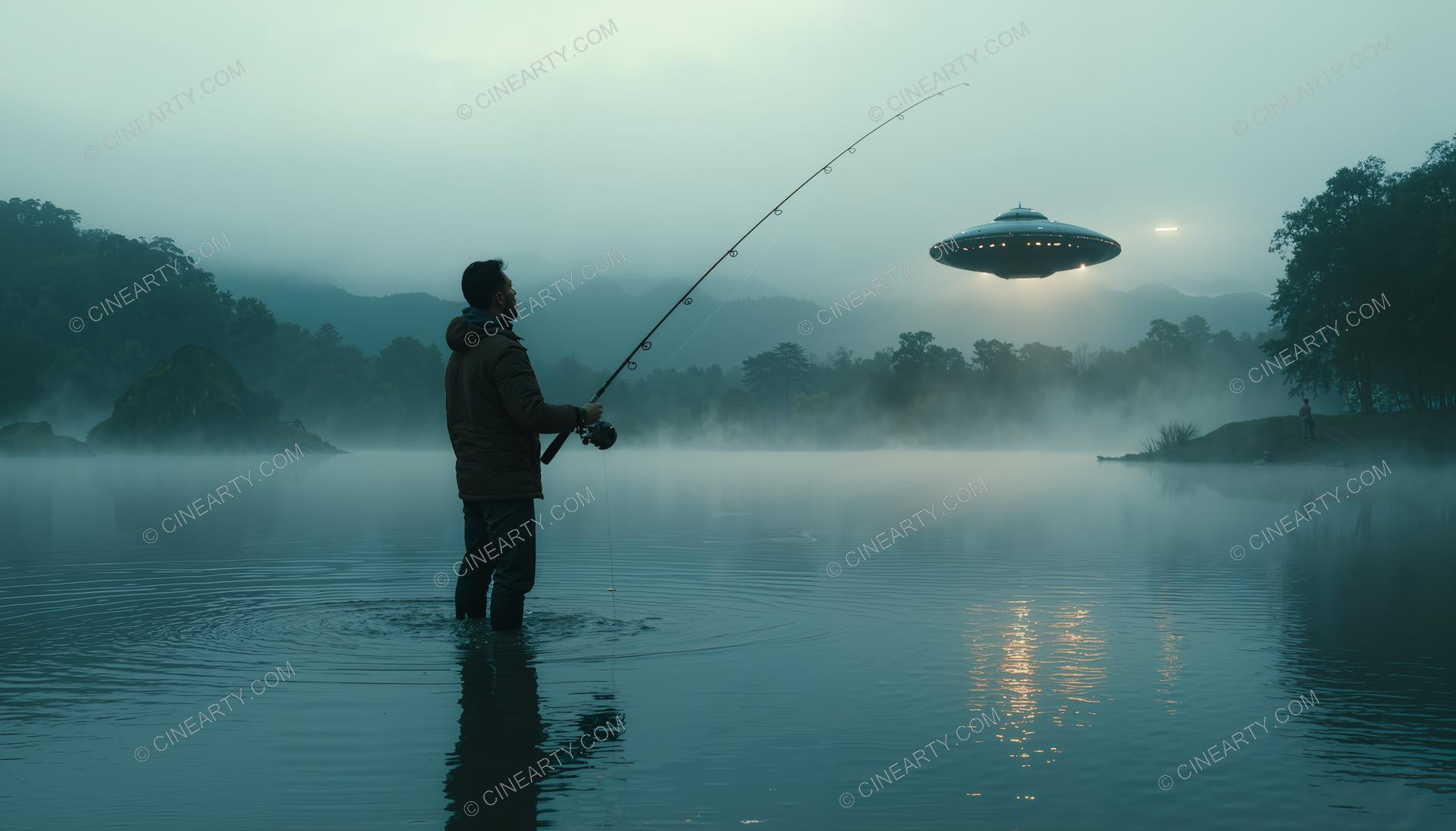 Fisherman and Flying Saucer 14752