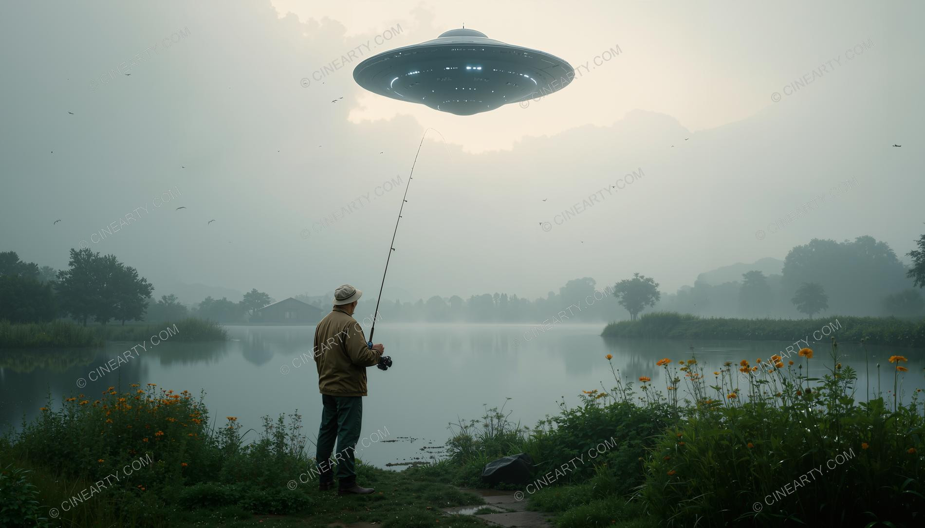 Fisherman and Flying Saucer 17343