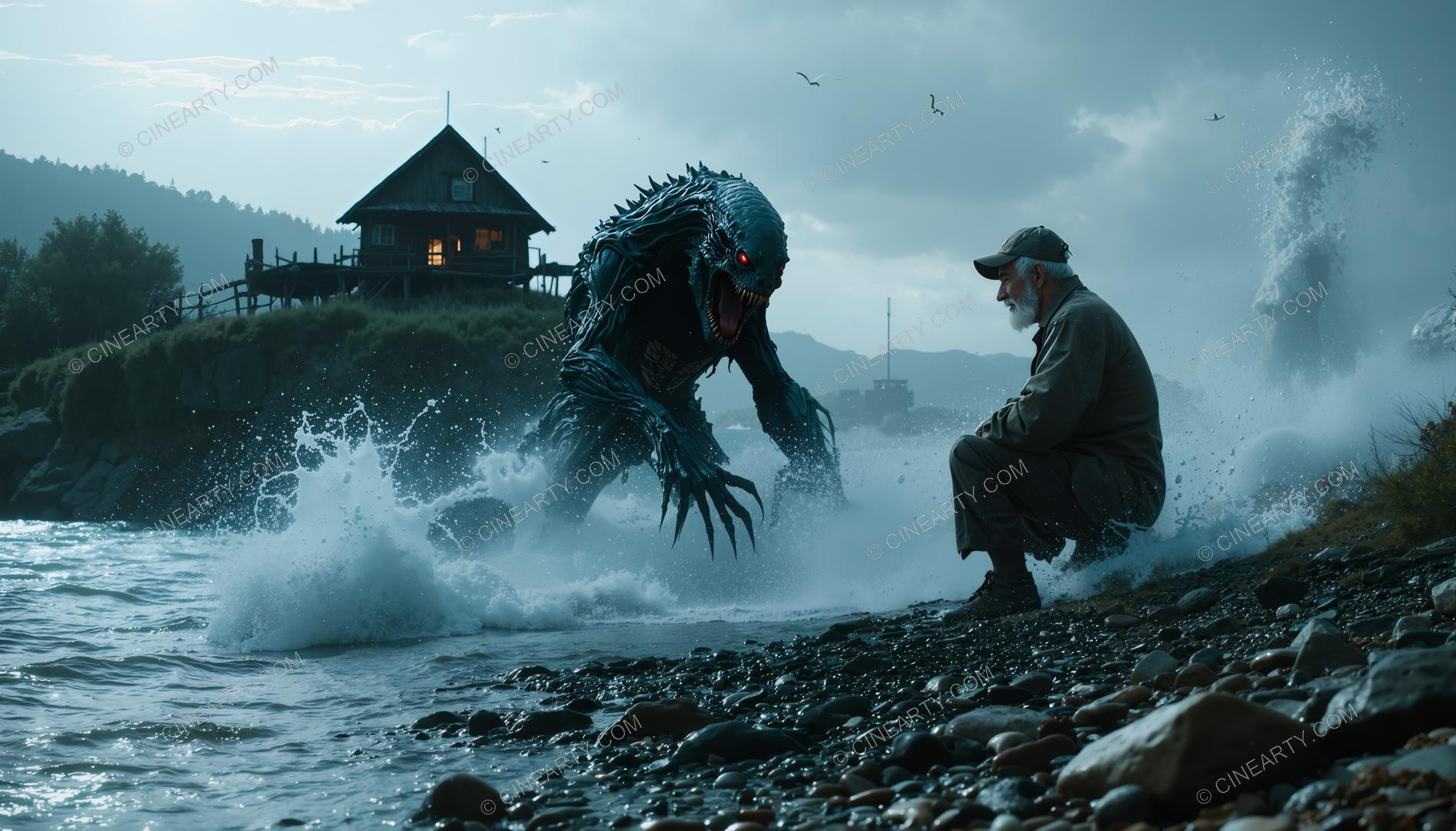 Monster on the Foggy Lake 77053