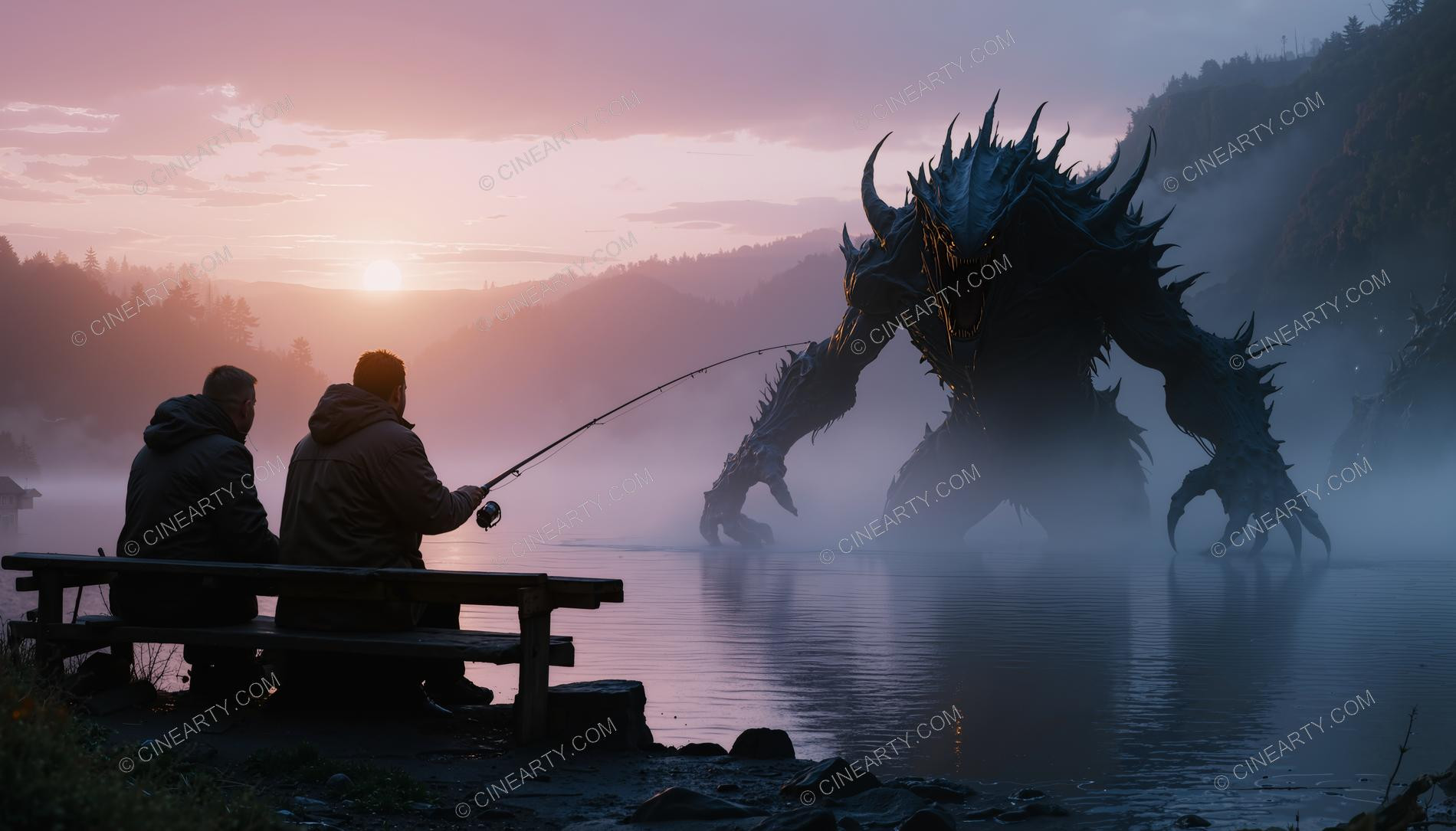 Monster on the Foggy Lake 41428