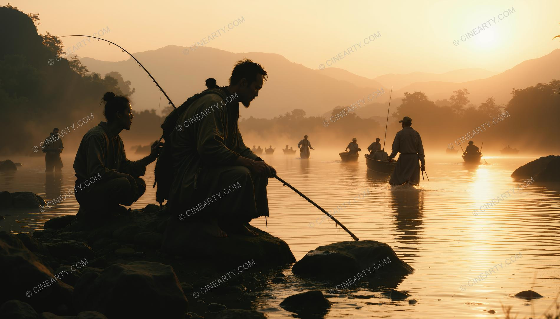 Monster on the Foggy Lake 06816