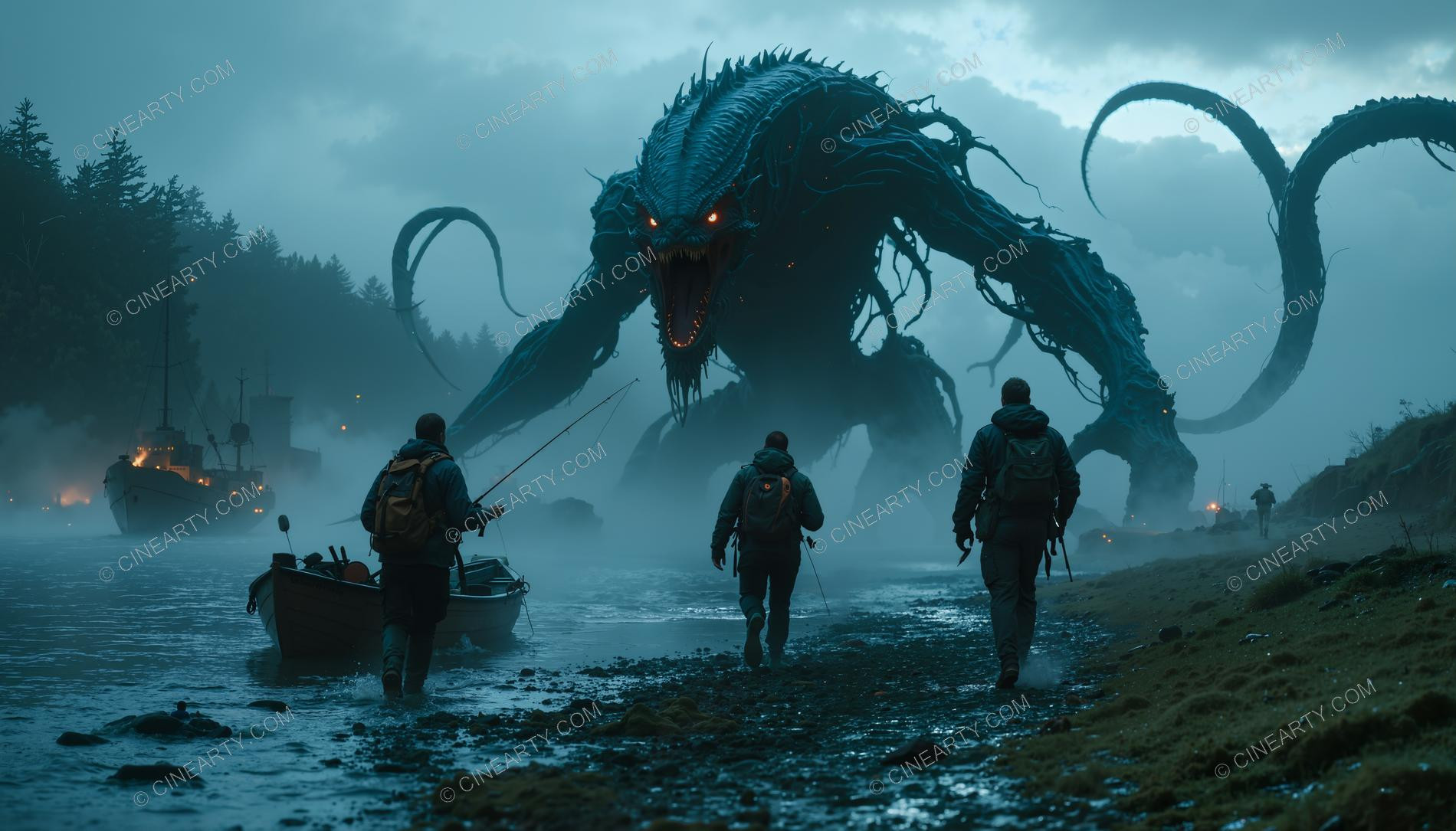 Monster on the Foggy Lake 16545