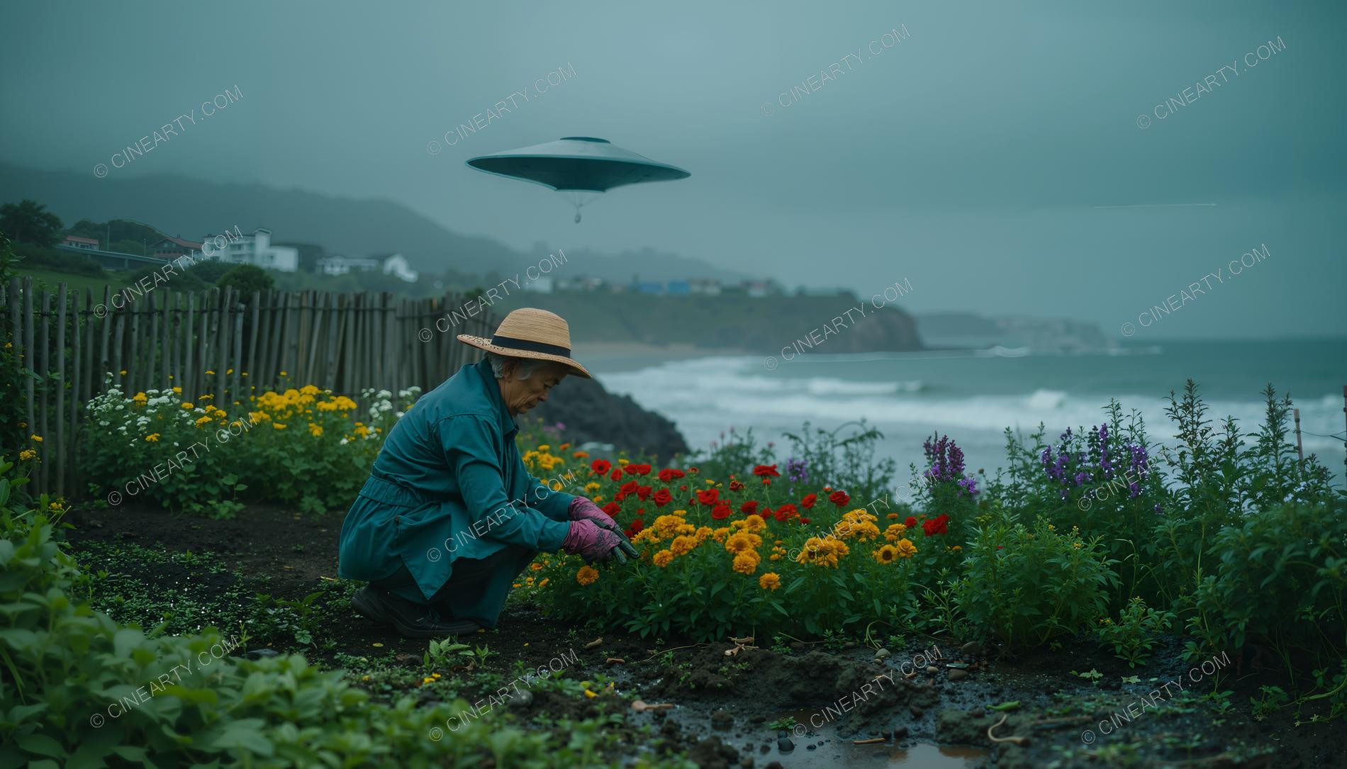 Flying Saucer and a Grandparent Avid Gardener 74081