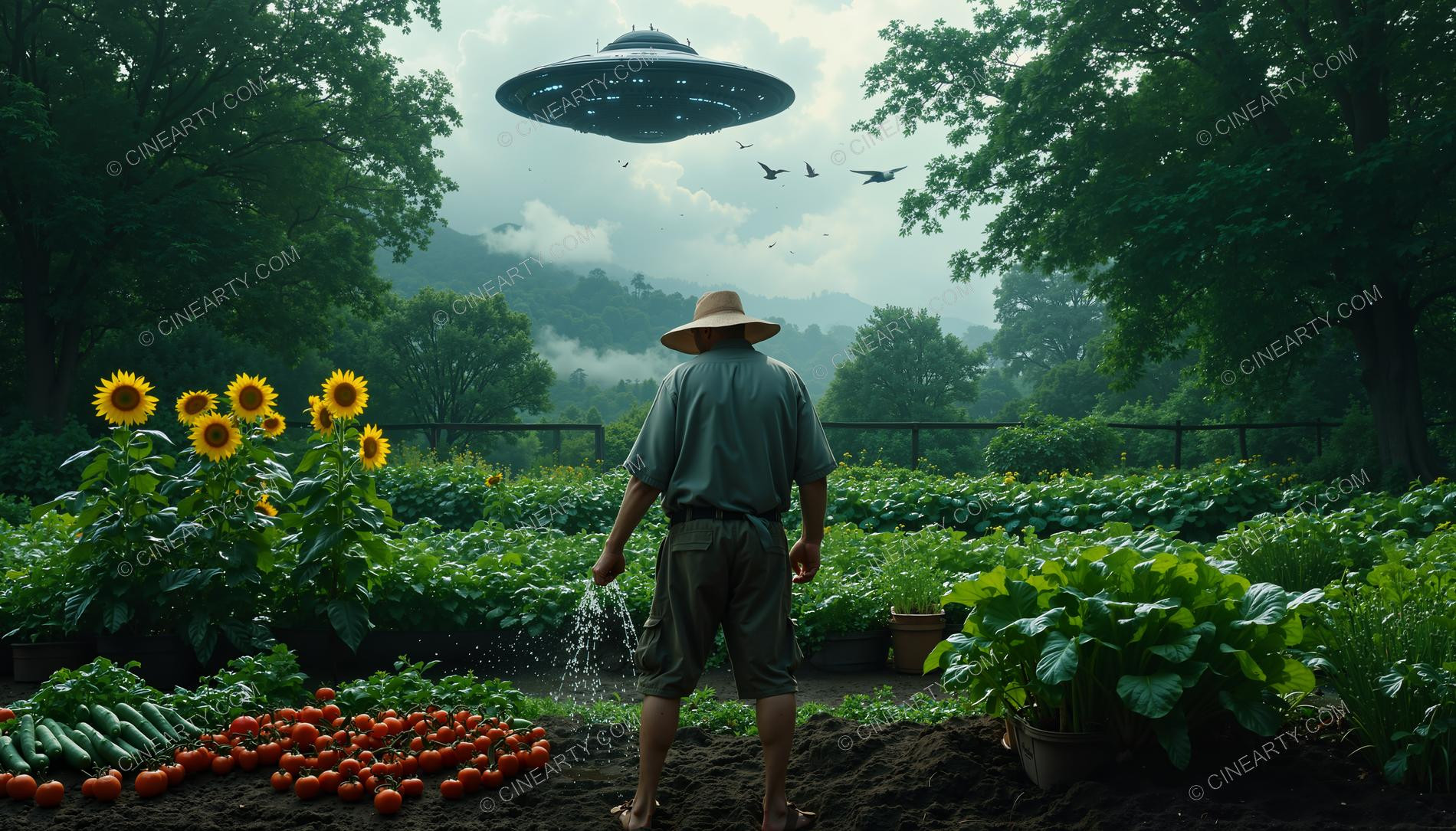 Flying Saucer and a Grandparent Avid Gardener 23837