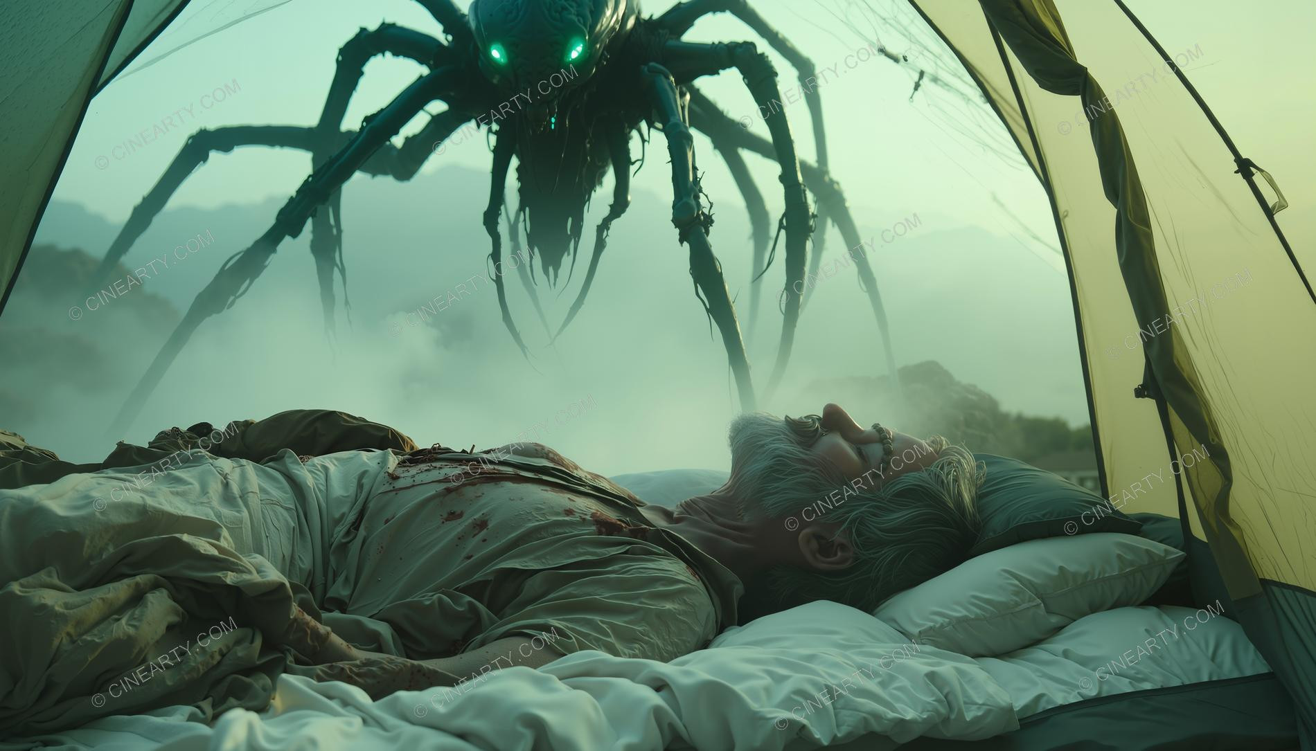 Monster and Tourists inside their Tent 41824