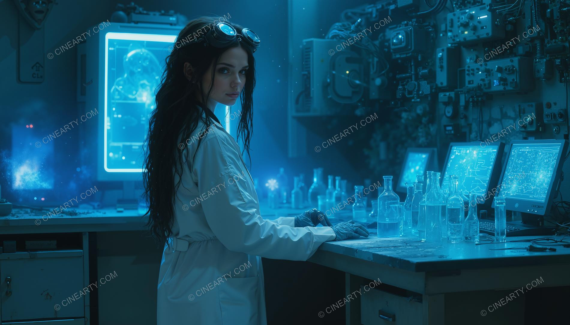 Portrait of a Beautiful Lone Scientist 98777