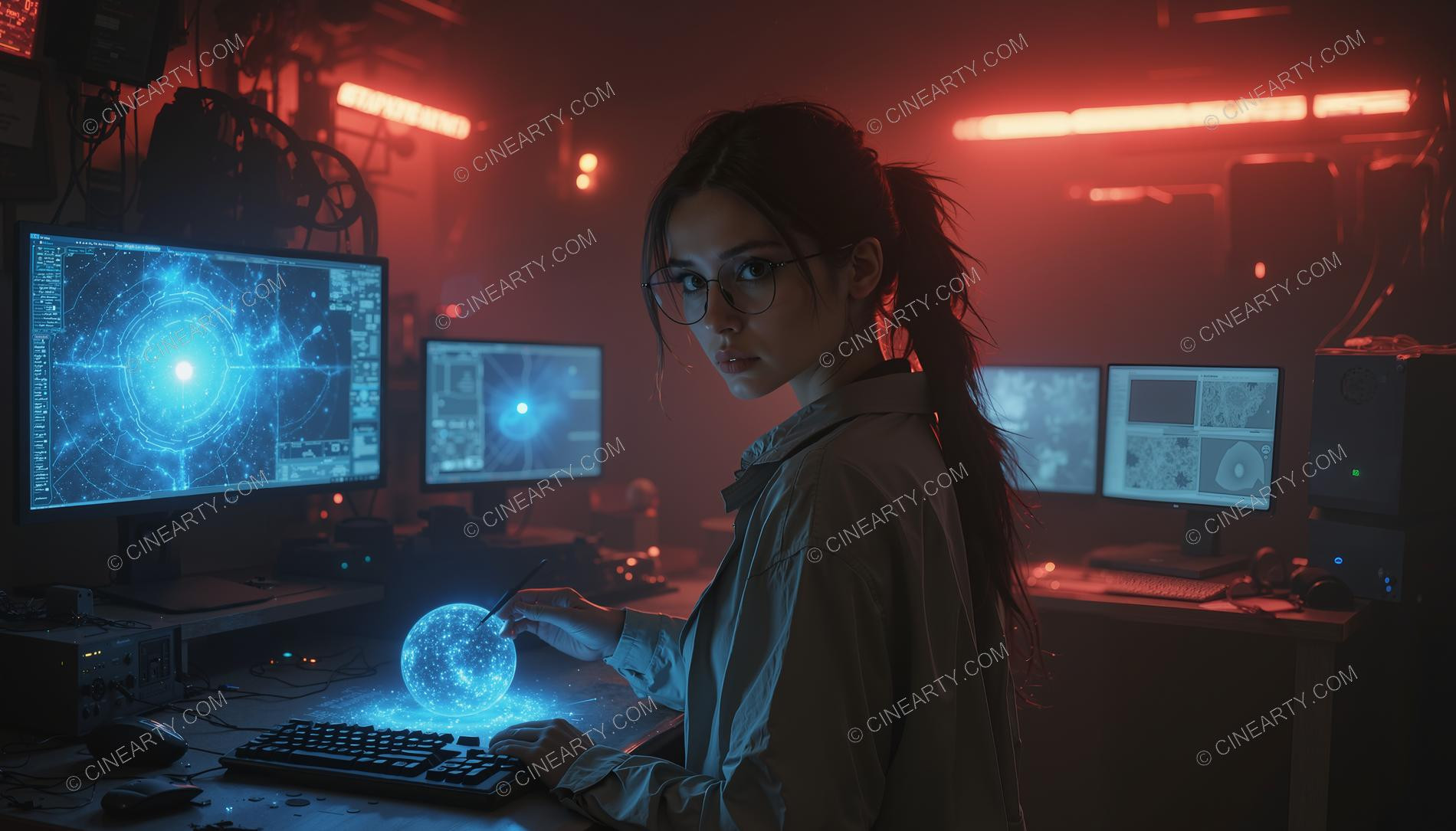 Portrait of a Beautiful Lone Scientist 79078