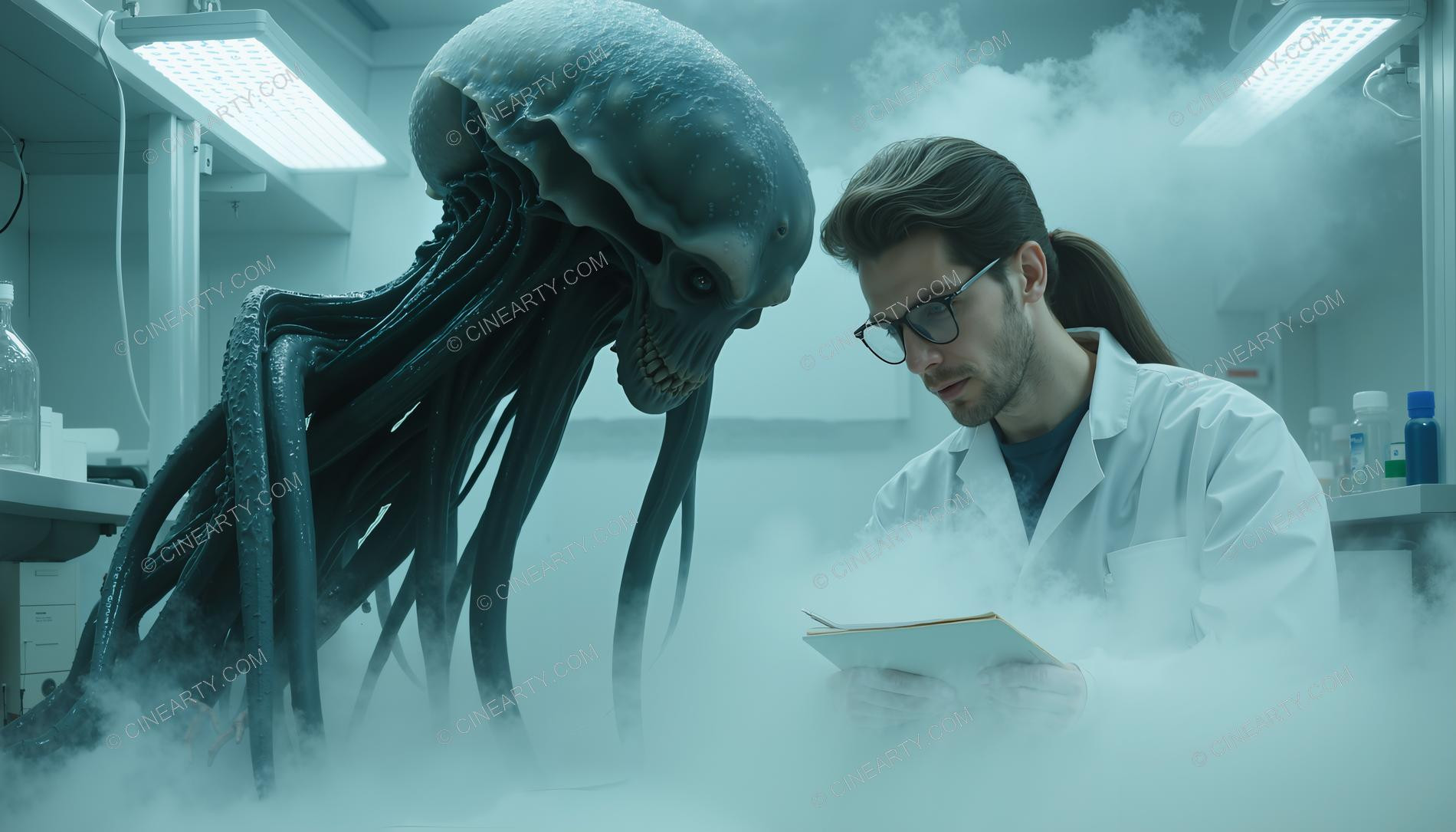 Humans and Octopus-Aliens Cooperate in Laboratory 14039