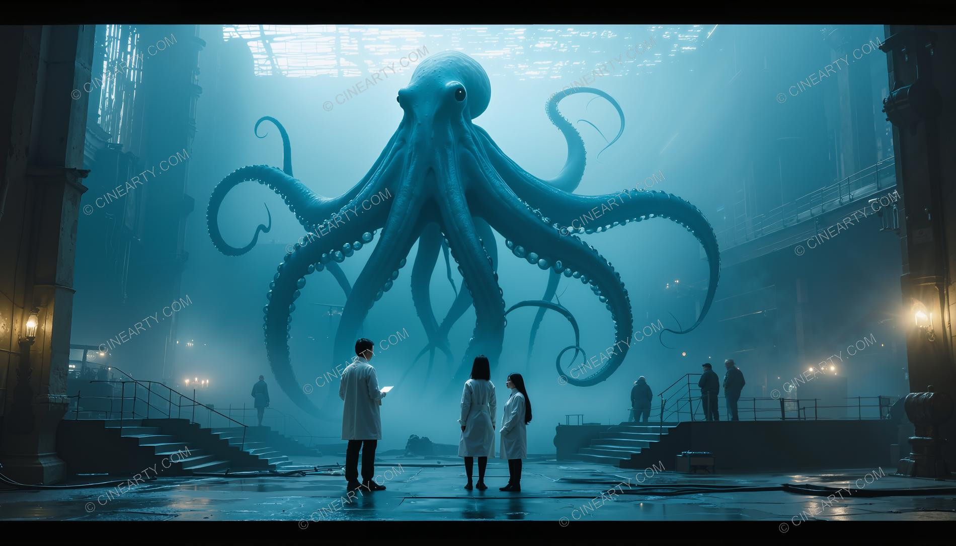 Humans and Octopus-Aliens Cooperate in Laboratory 31446