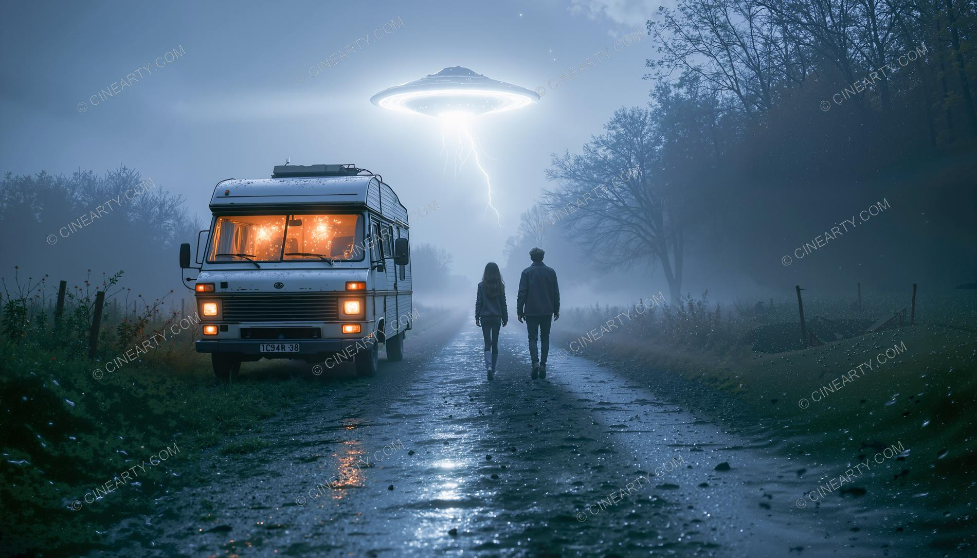 Flying Saucer Encounter During a Camper Journey 82966