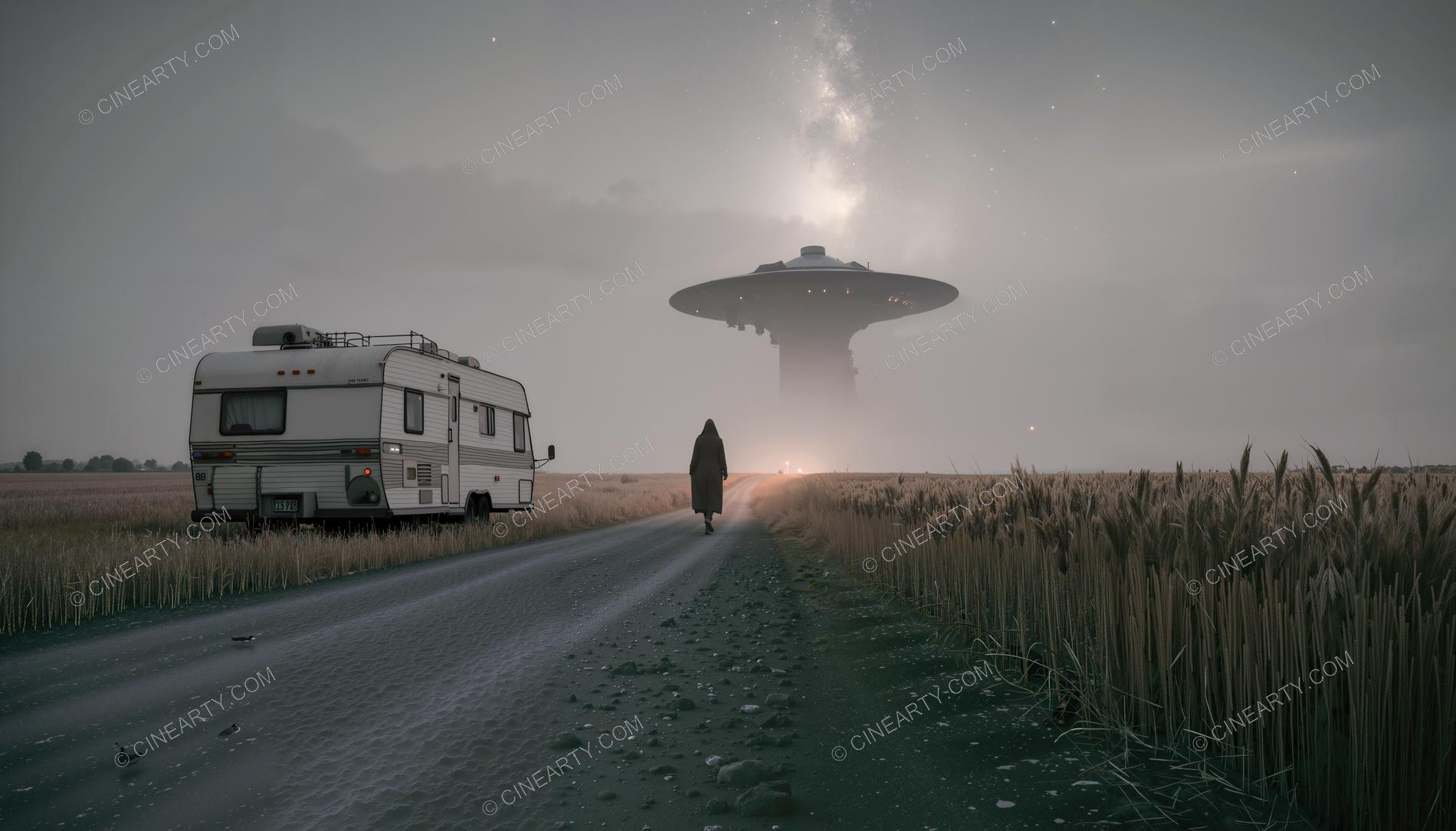 Flying Saucer Encounter During a Camper Journey 57213