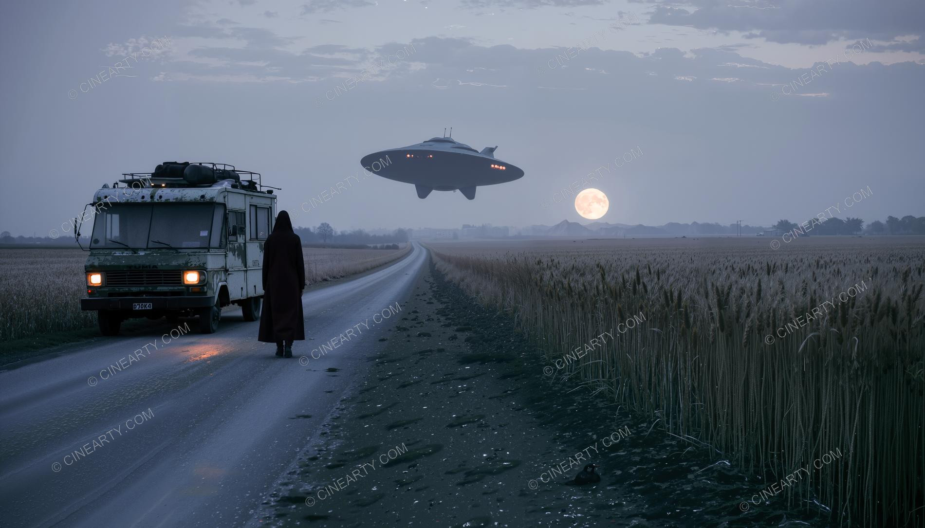 Flying Saucer Encounter During a Camper Journey 63176