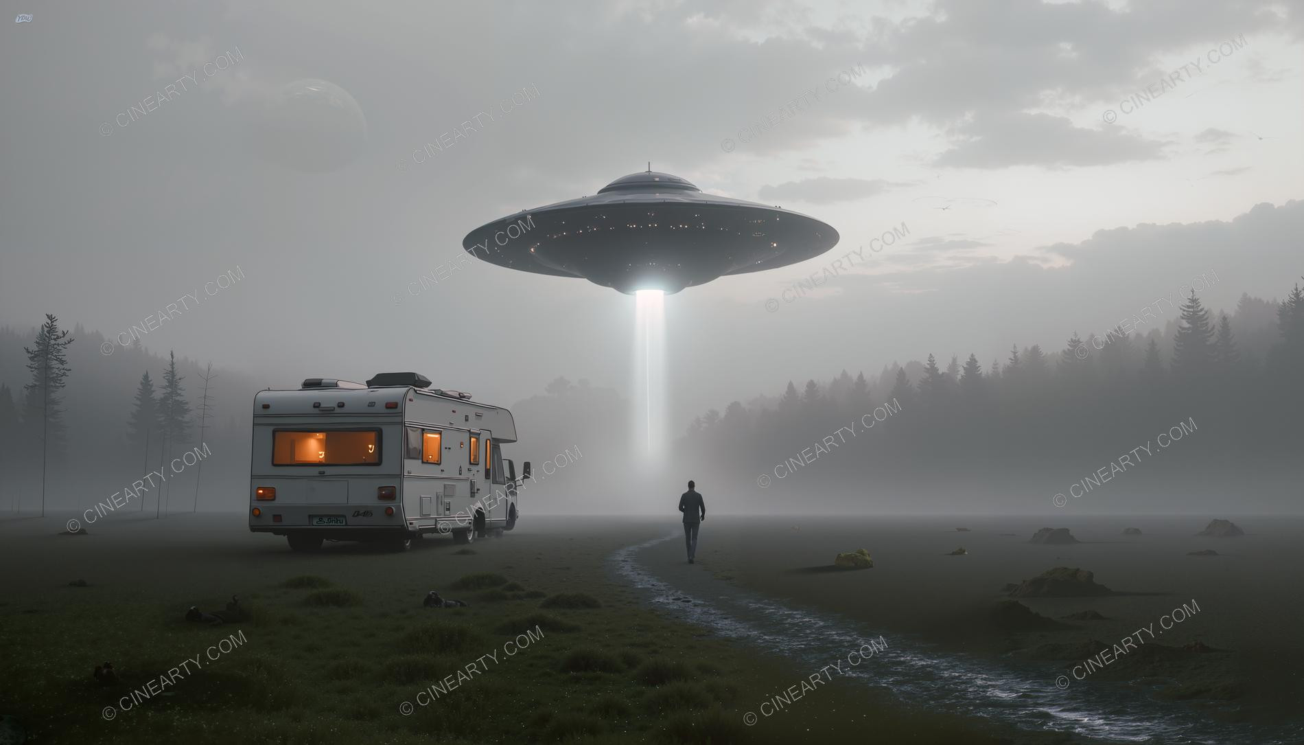 Flying Saucer Encounter During a Camper Journey 38805