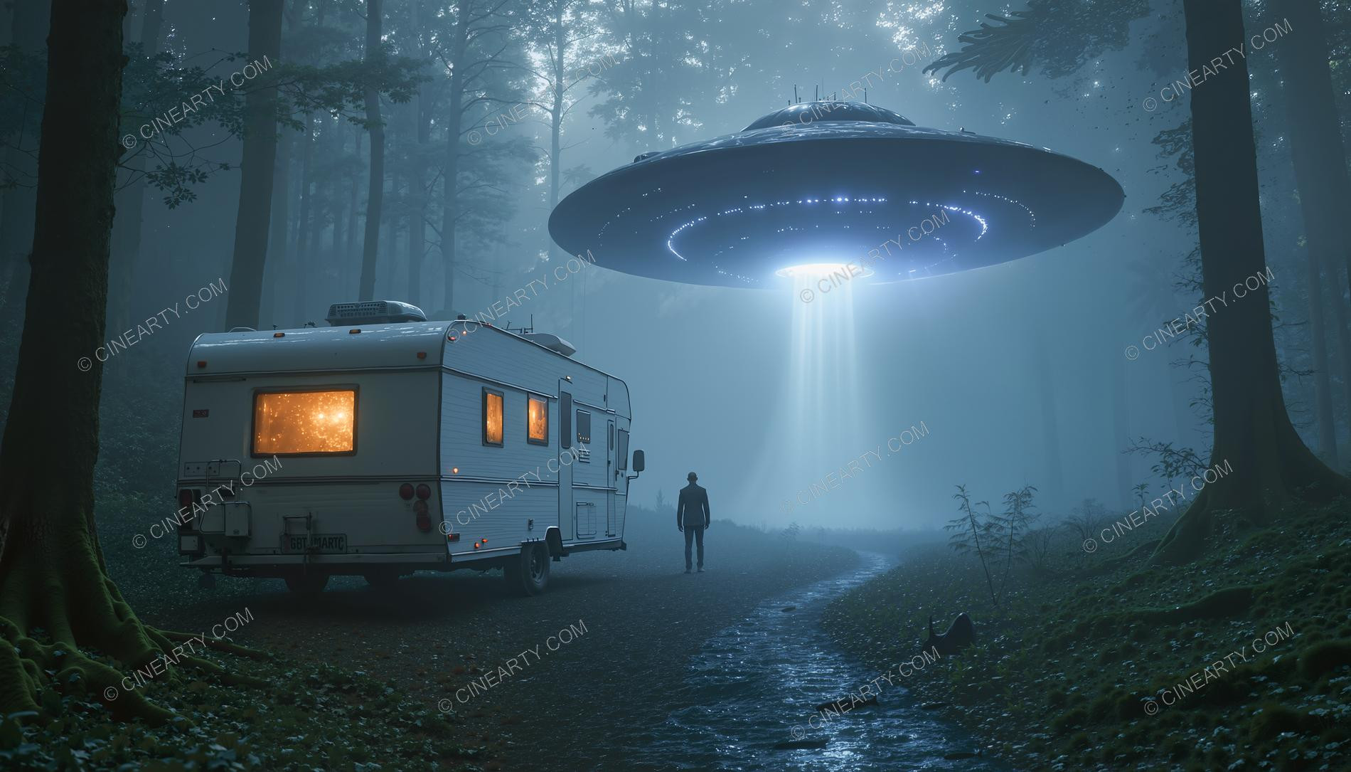 Flying Saucer Encounter During a Camper Journey 68811