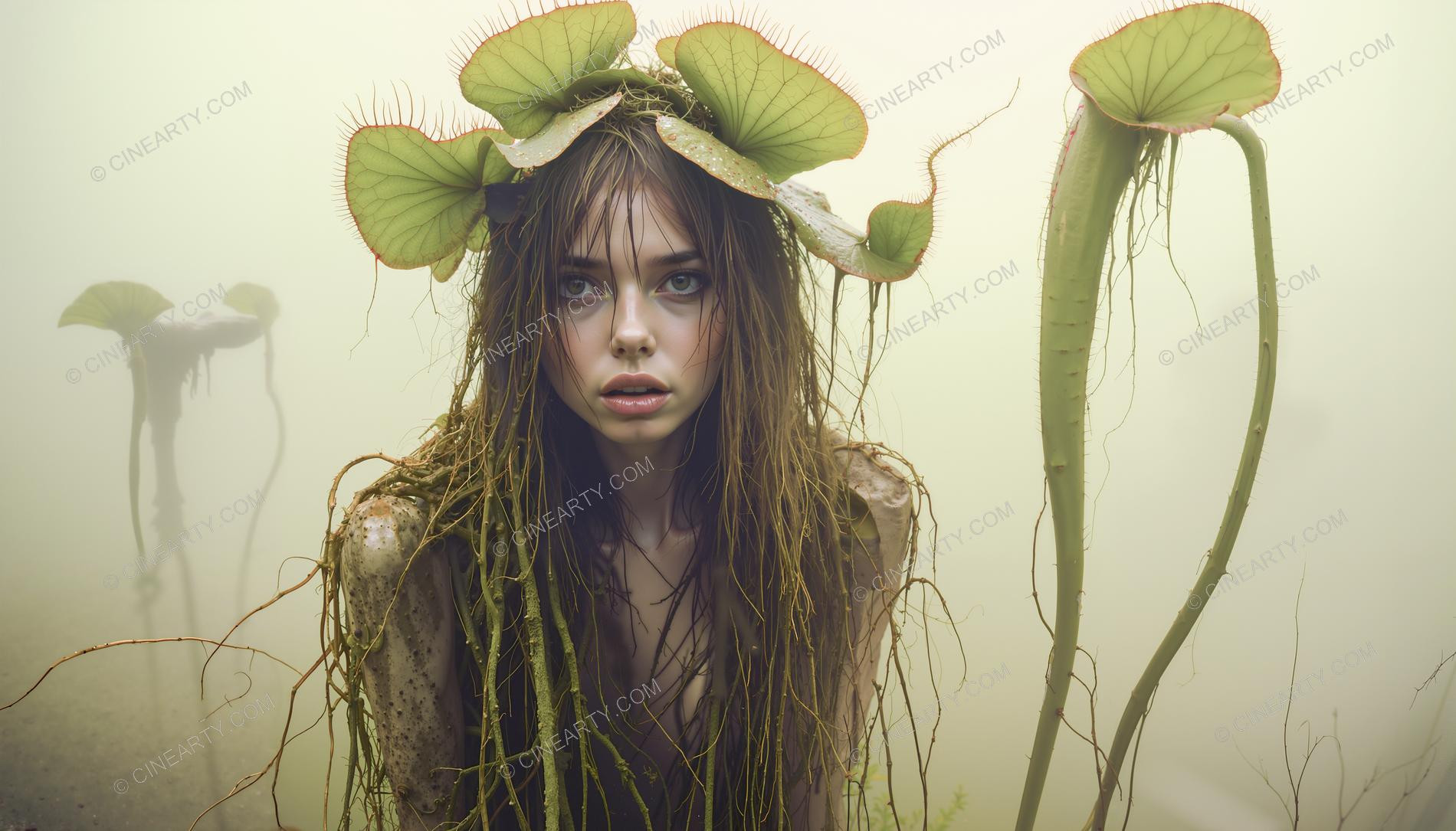 Girl-Plant Hybrid with Venus Flytrap and Pitcher 49094