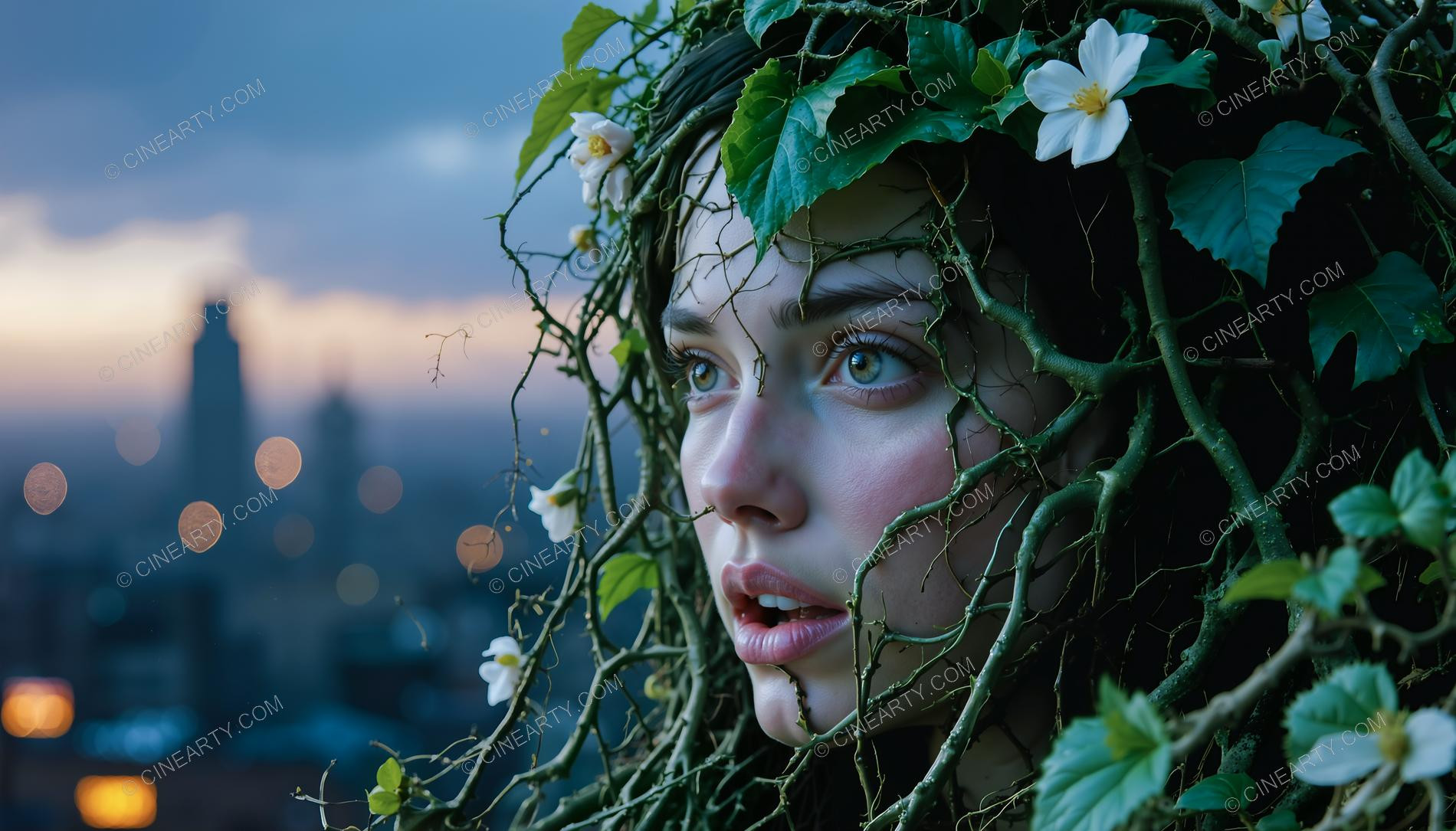 Portrait of a Girl in Symbiosis with Plants 2 15325