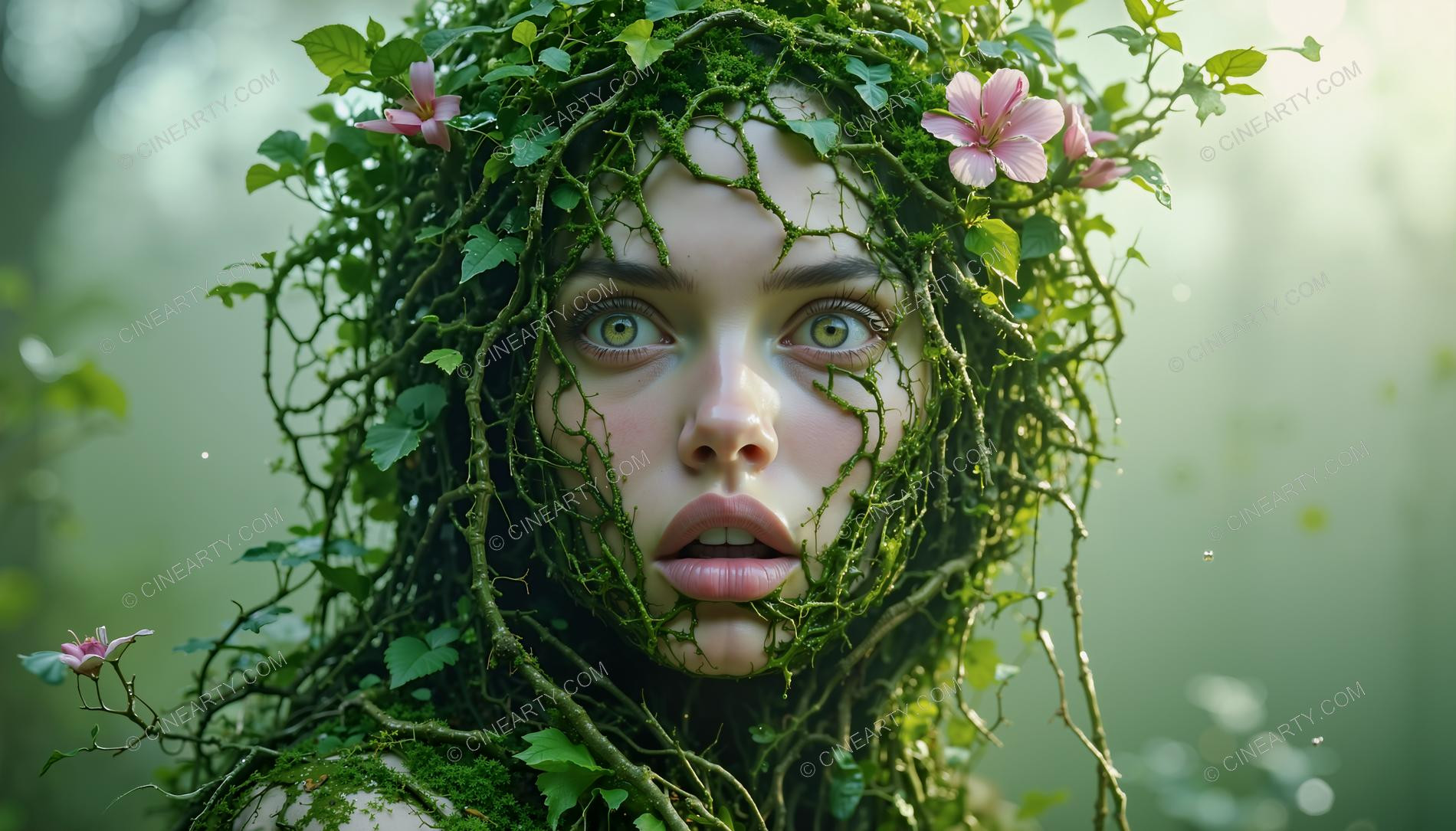 Portrait of a Girl in Symbiosis with Plants 2 78385