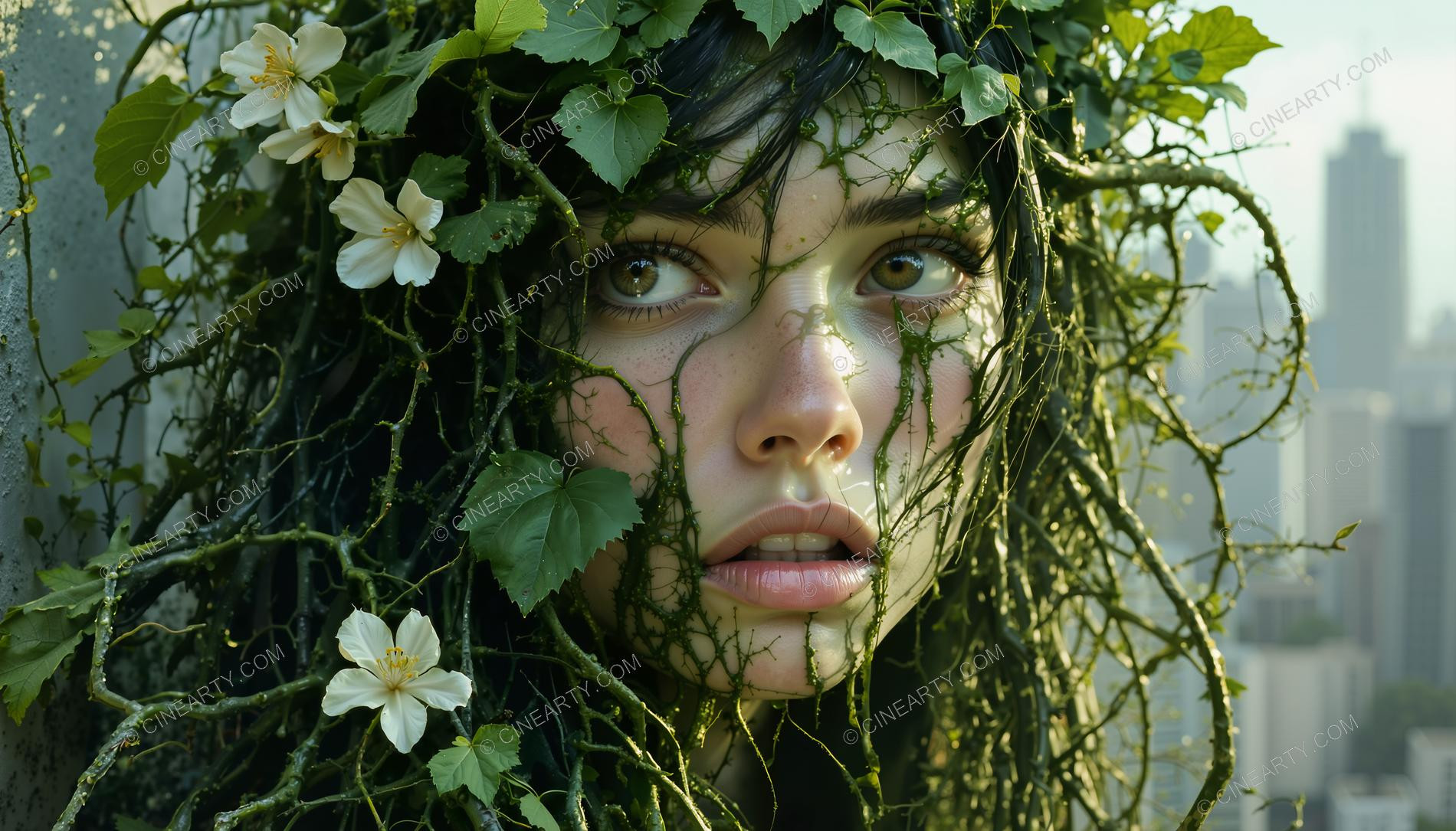 Portrait of a Girl in Symbiosis with Plants 2 26710