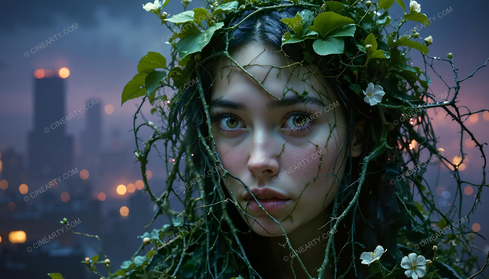 Portrait of a Girl in Symbiosis with Plants 2 10036