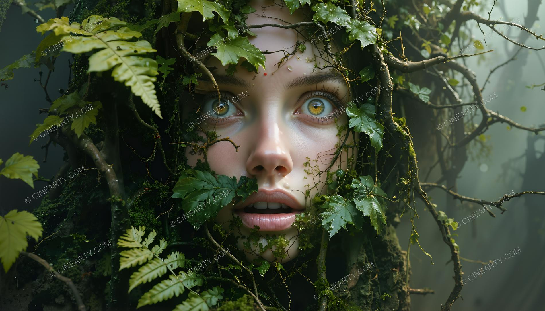 Portrait of a Girl in Symbiosis with Plants 2 51236