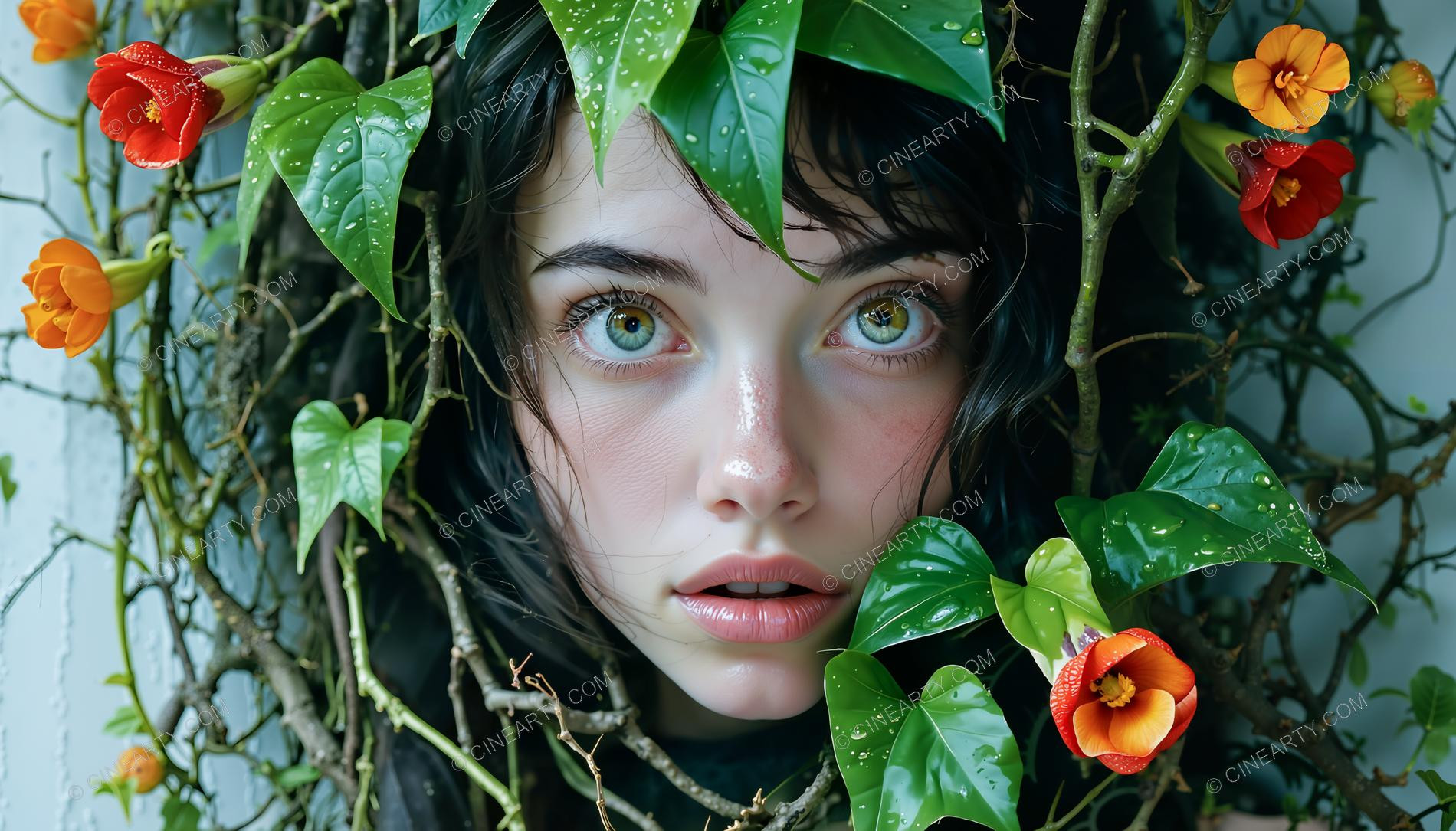 Portrait of a Girl in Symbiosis with Plants 2 94695