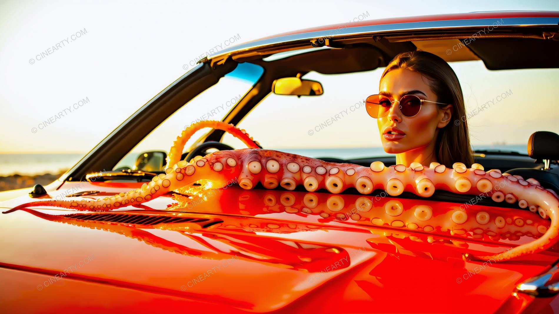 Octopus-Woman Hybrid in a Car 59620