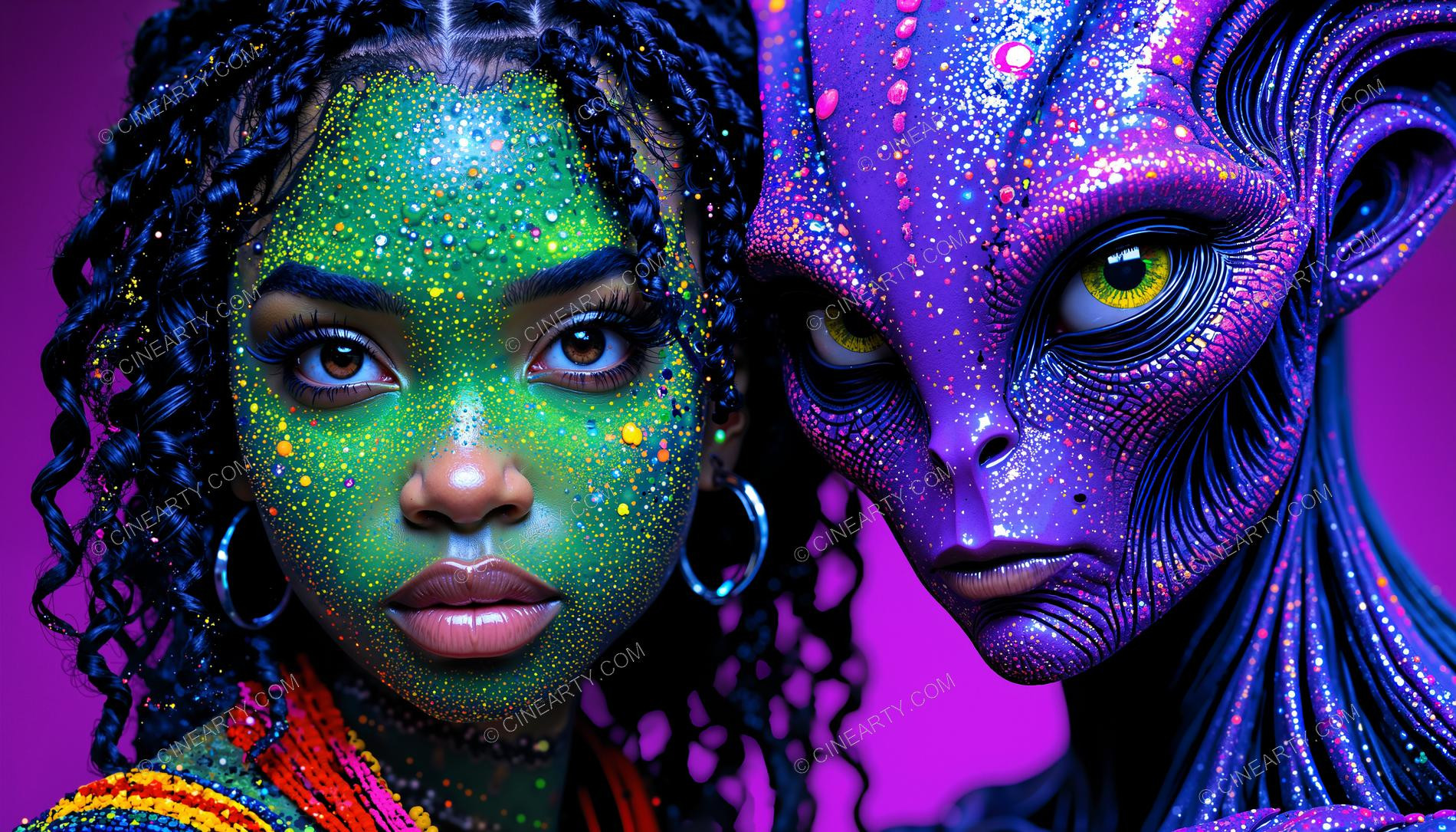 Human and Alien Couple Portrait 93843