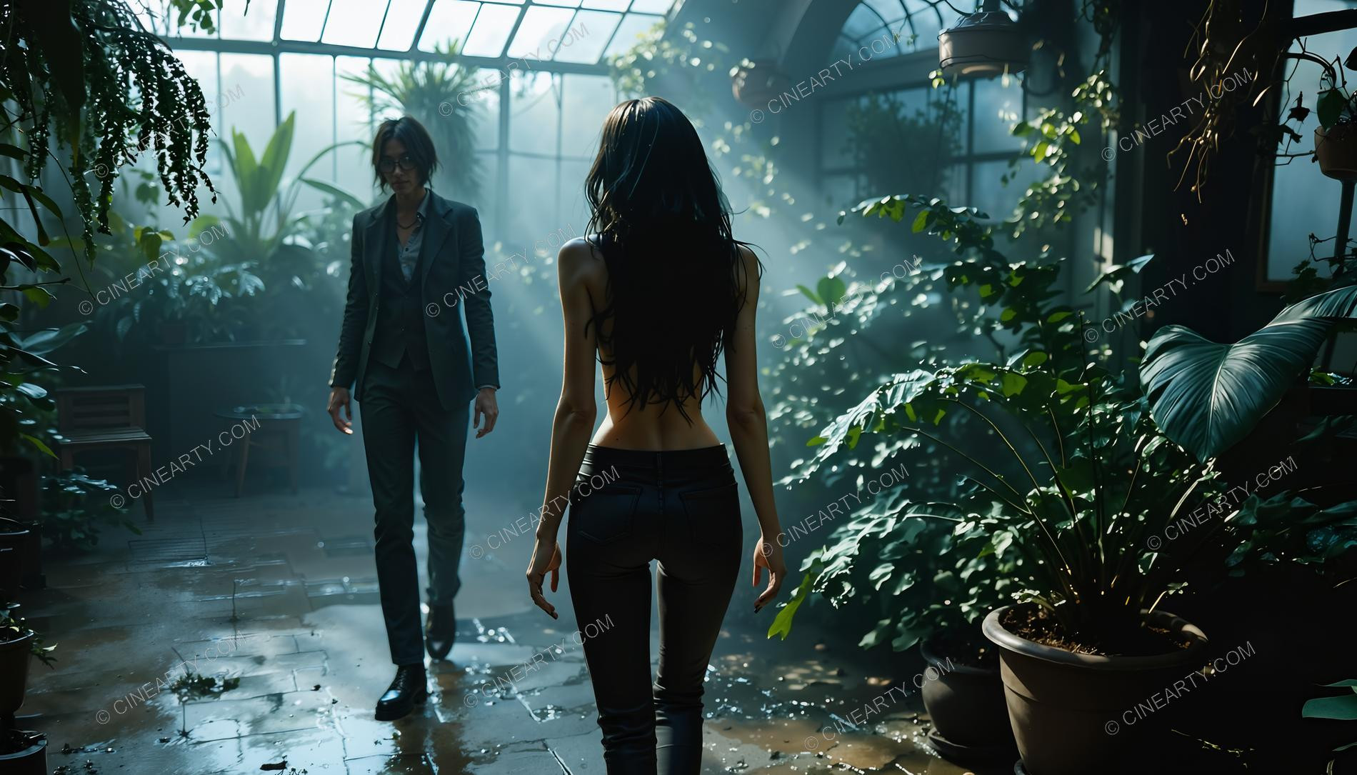 Beautiful Girl in a Greenhouse 48297