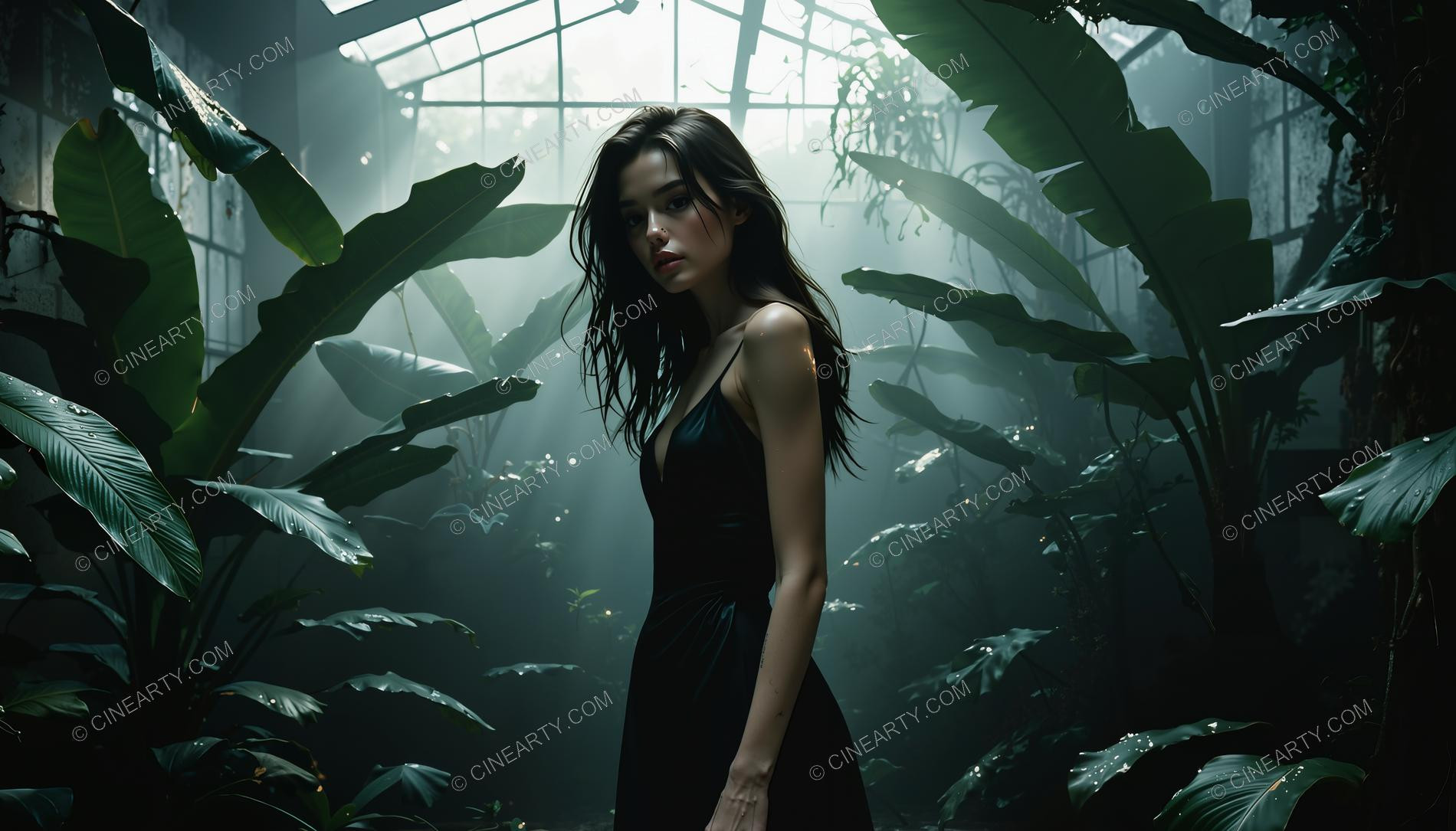 Beautiful Girl in a Greenhouse 26449