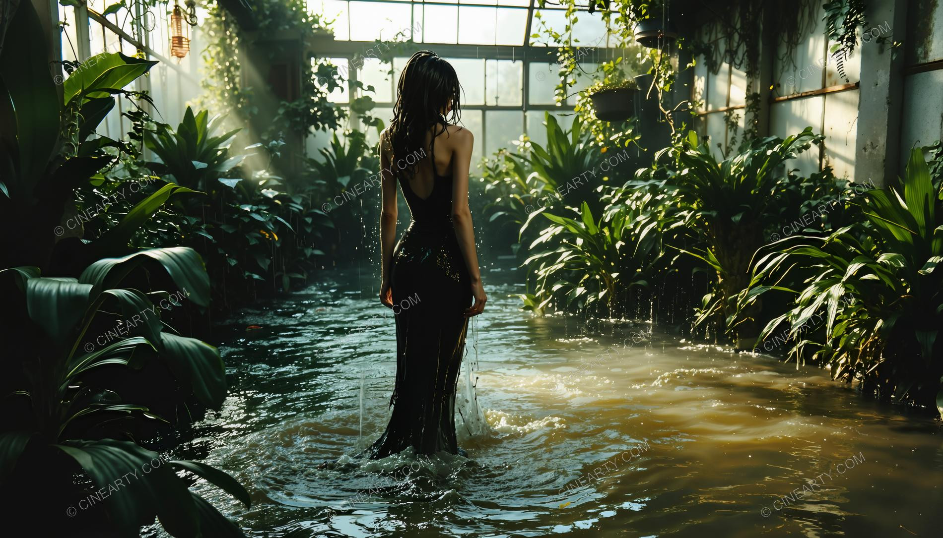 Beautiful Girl in a Greenhouse 20073