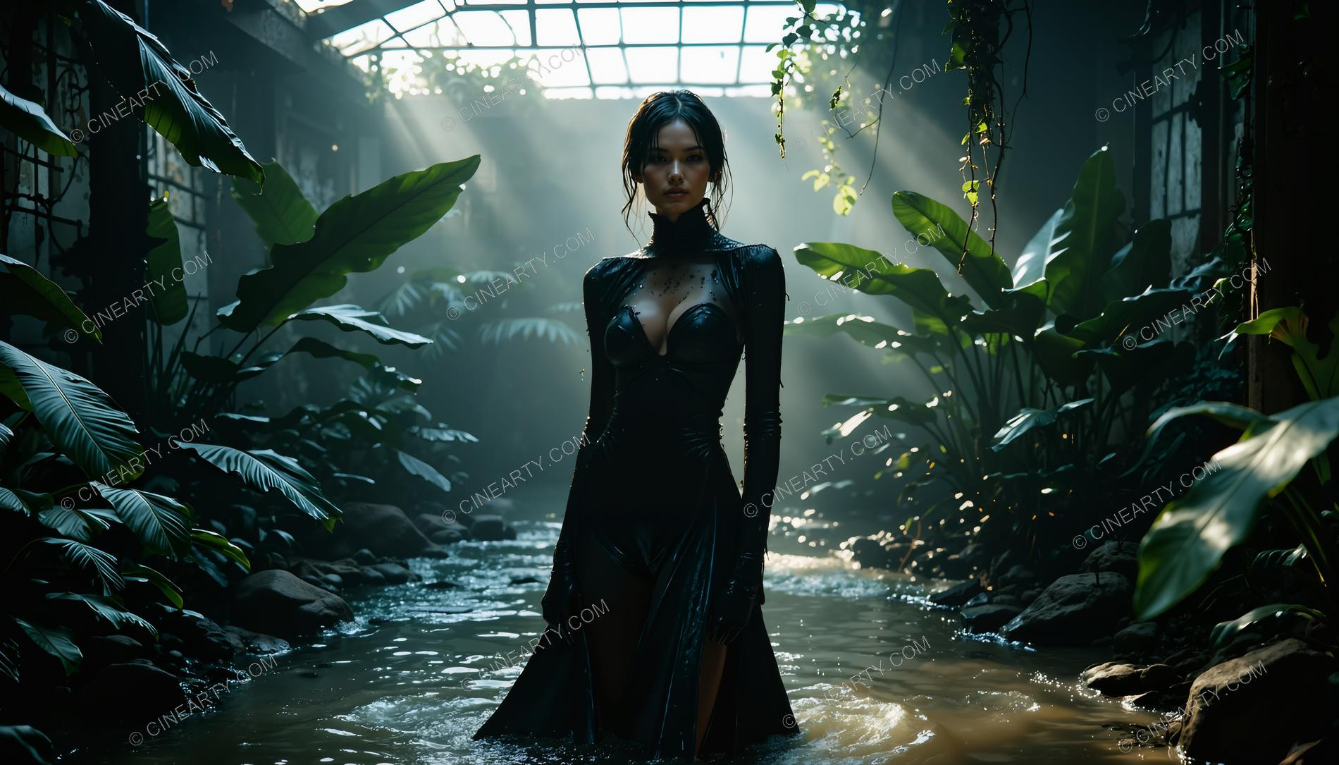 Beautiful Girl in a Greenhouse 07641