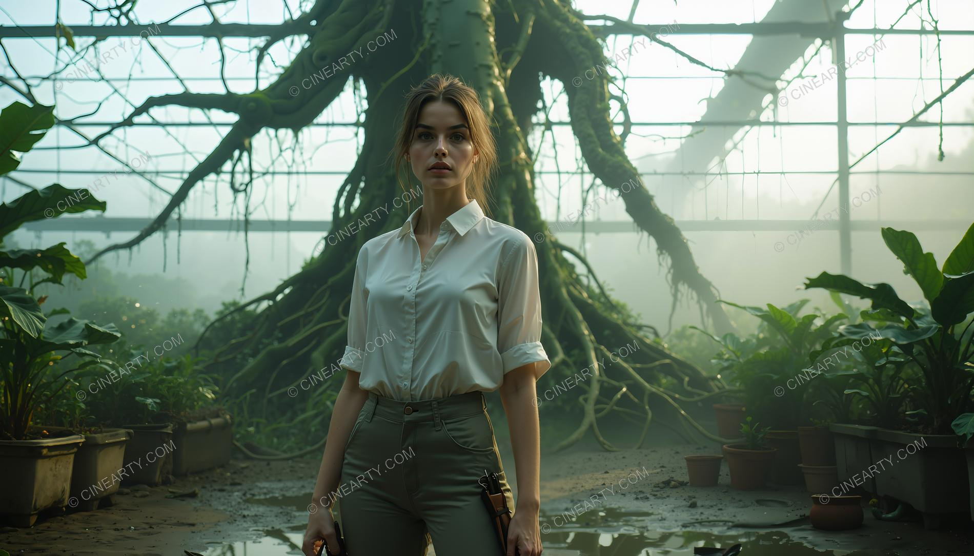 Beautiful Girl in a Greenhouse 39068