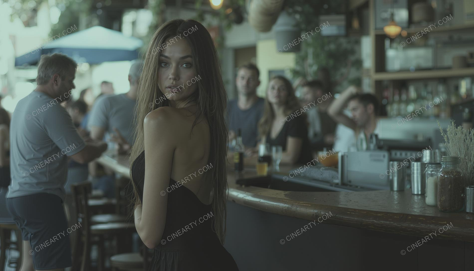 Beautiful Girl in Bar 72695