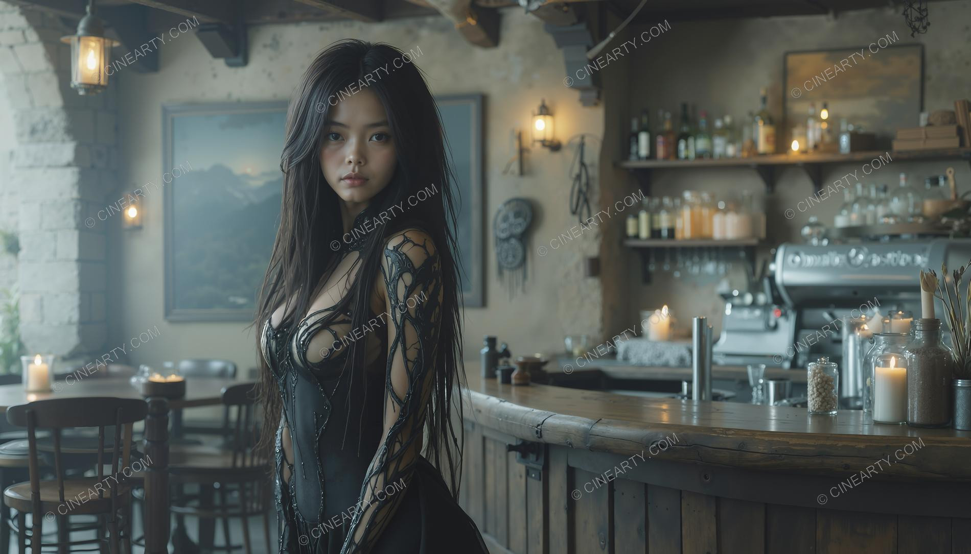 Beautiful Girl in Bar 56657