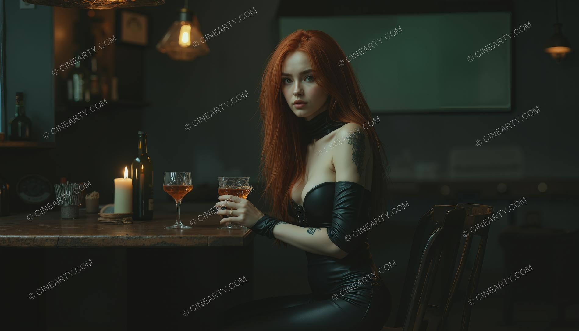 Beautiful Girl in Bar 39305