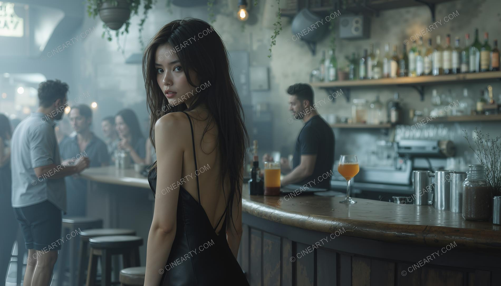 Beautiful Girl in Bar 17932