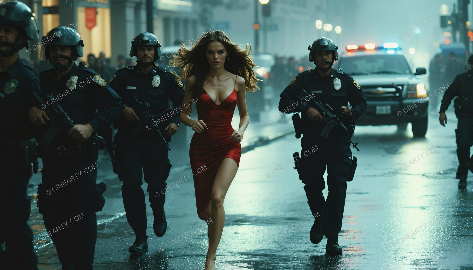 Beautiful Modern Girls and Police 78794