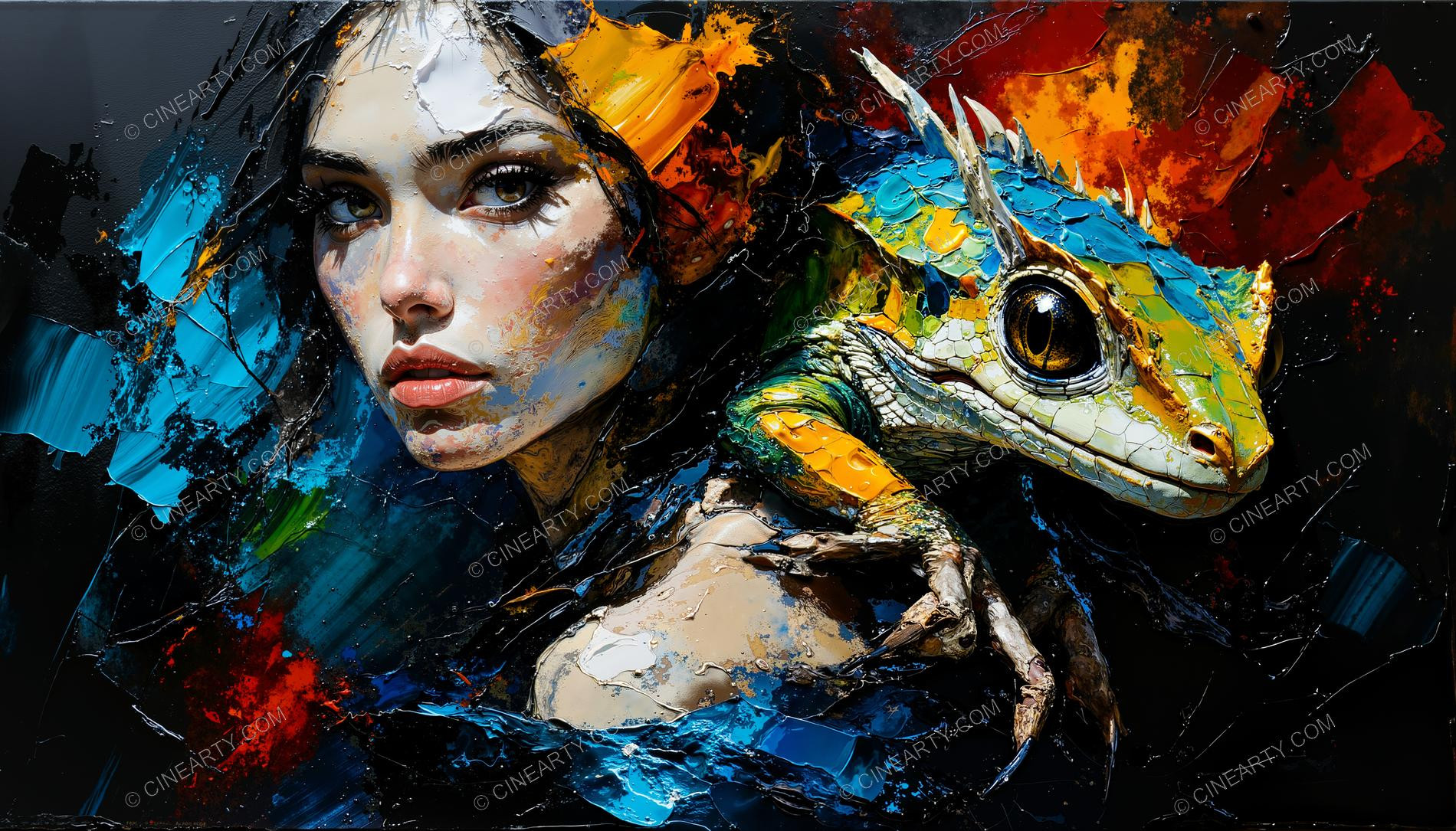 Beautifu Woman with Small Creature 41008