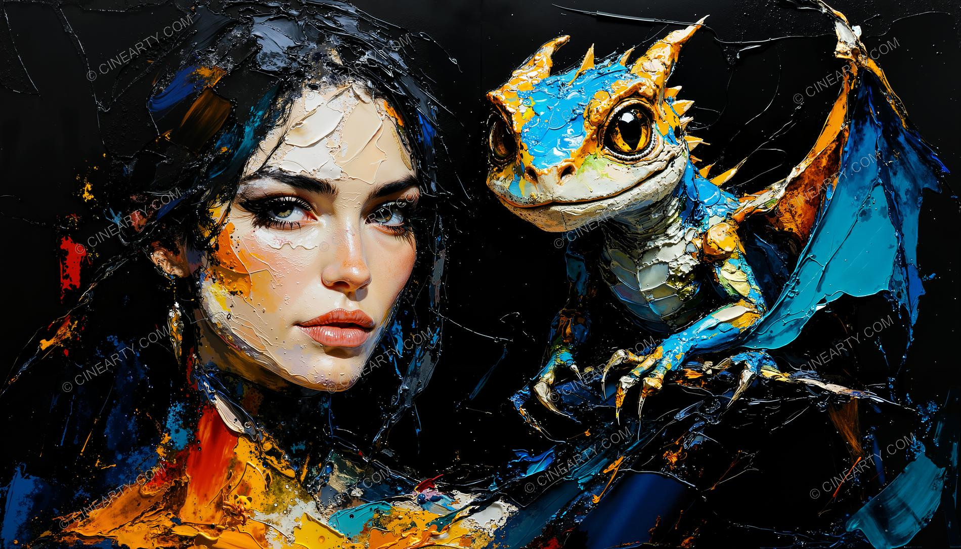 Beautifu Woman with Small Creature 72260