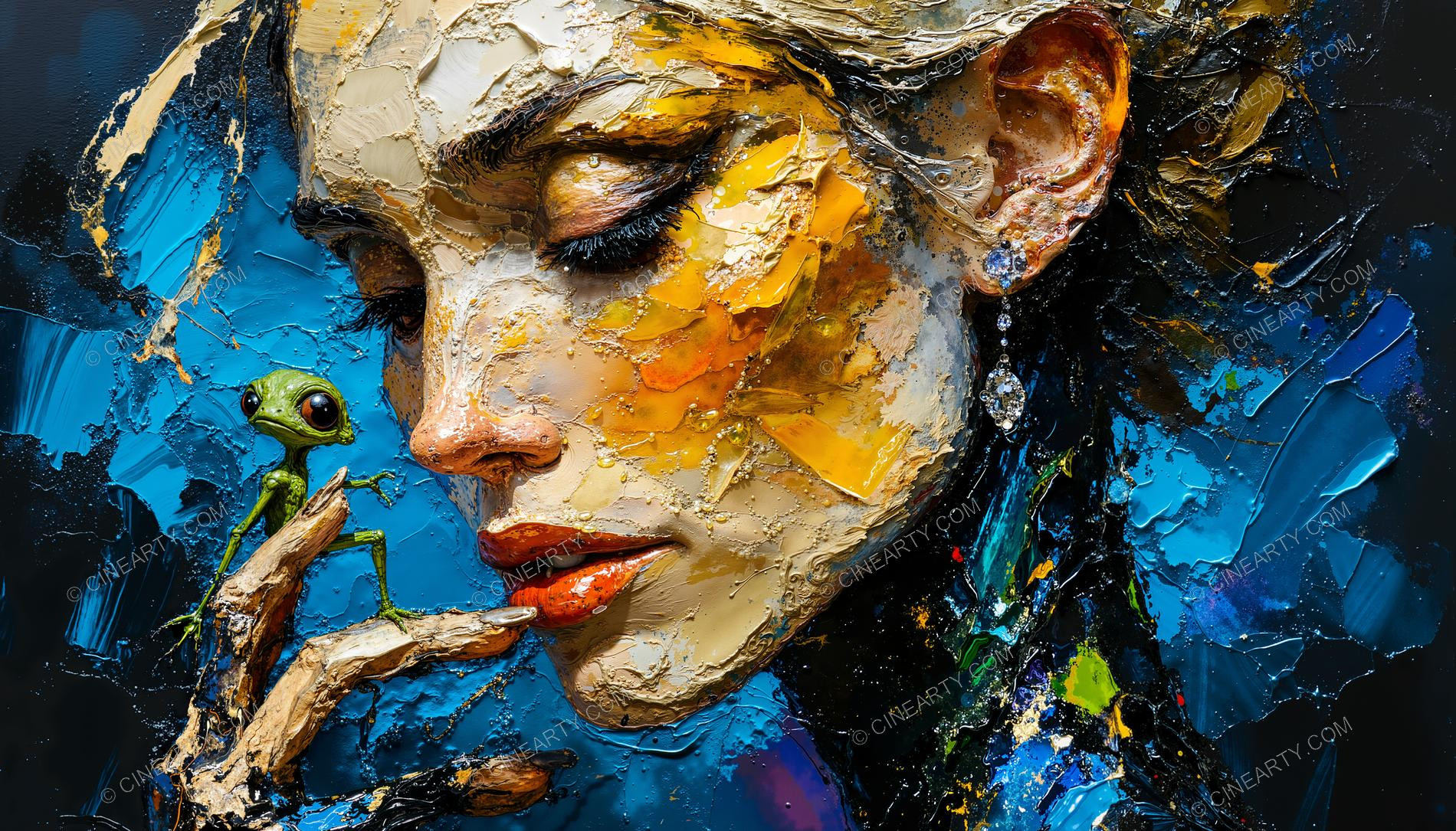 Beautifu Woman with Small Creature 03171