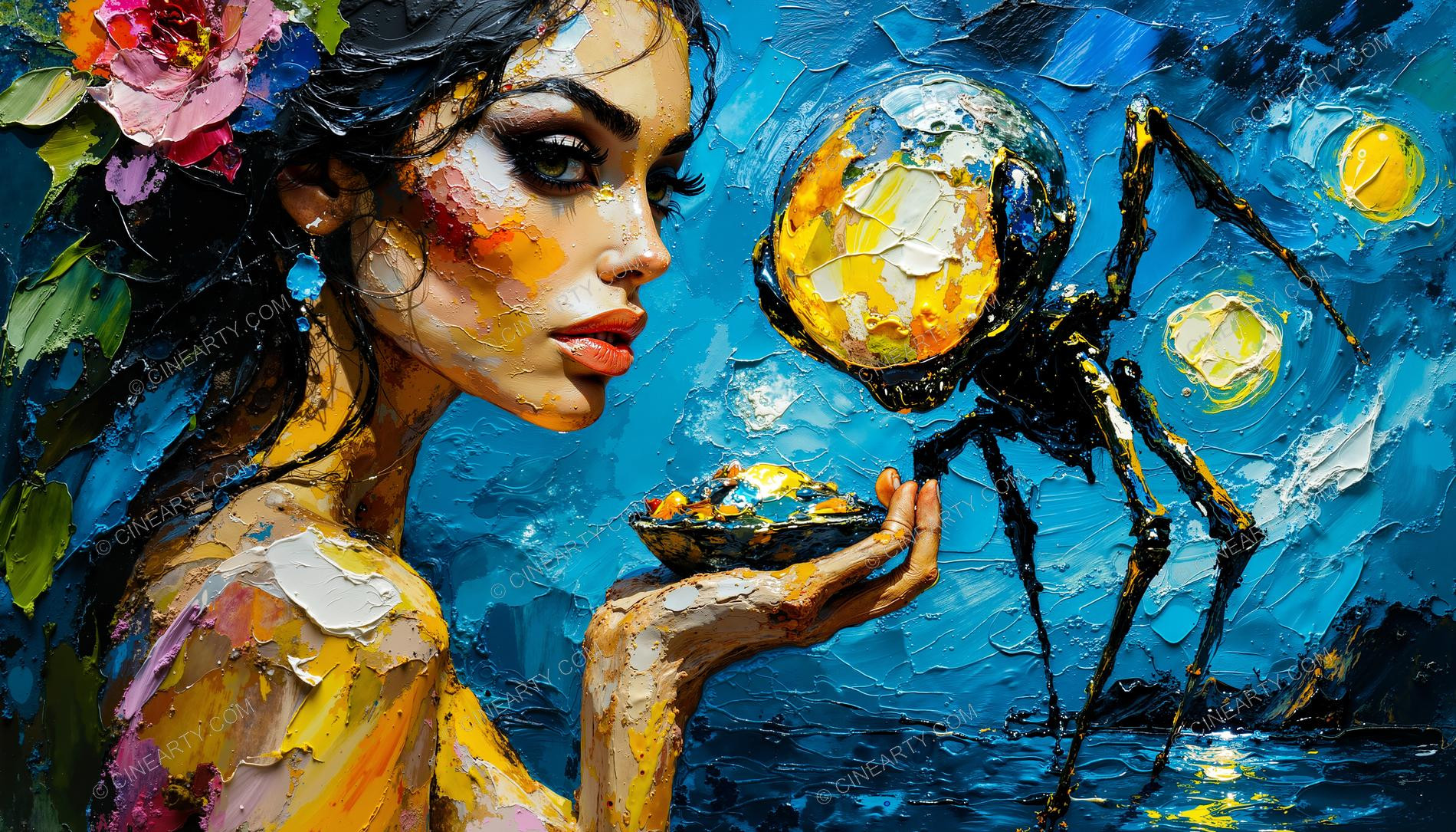 Beautifu Woman with Small Creature 24342