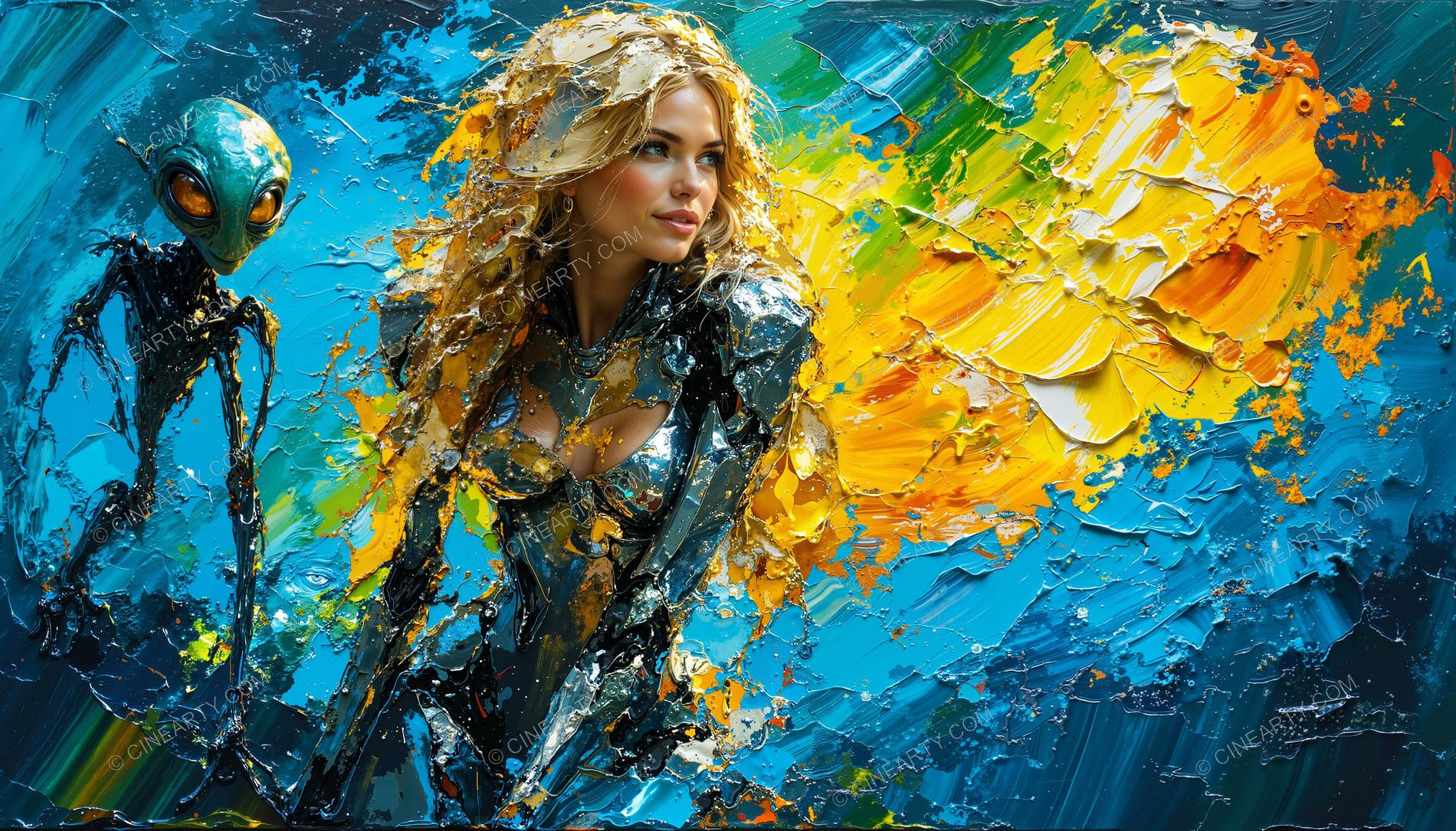 Beautifu Woman with Small Creature 28935