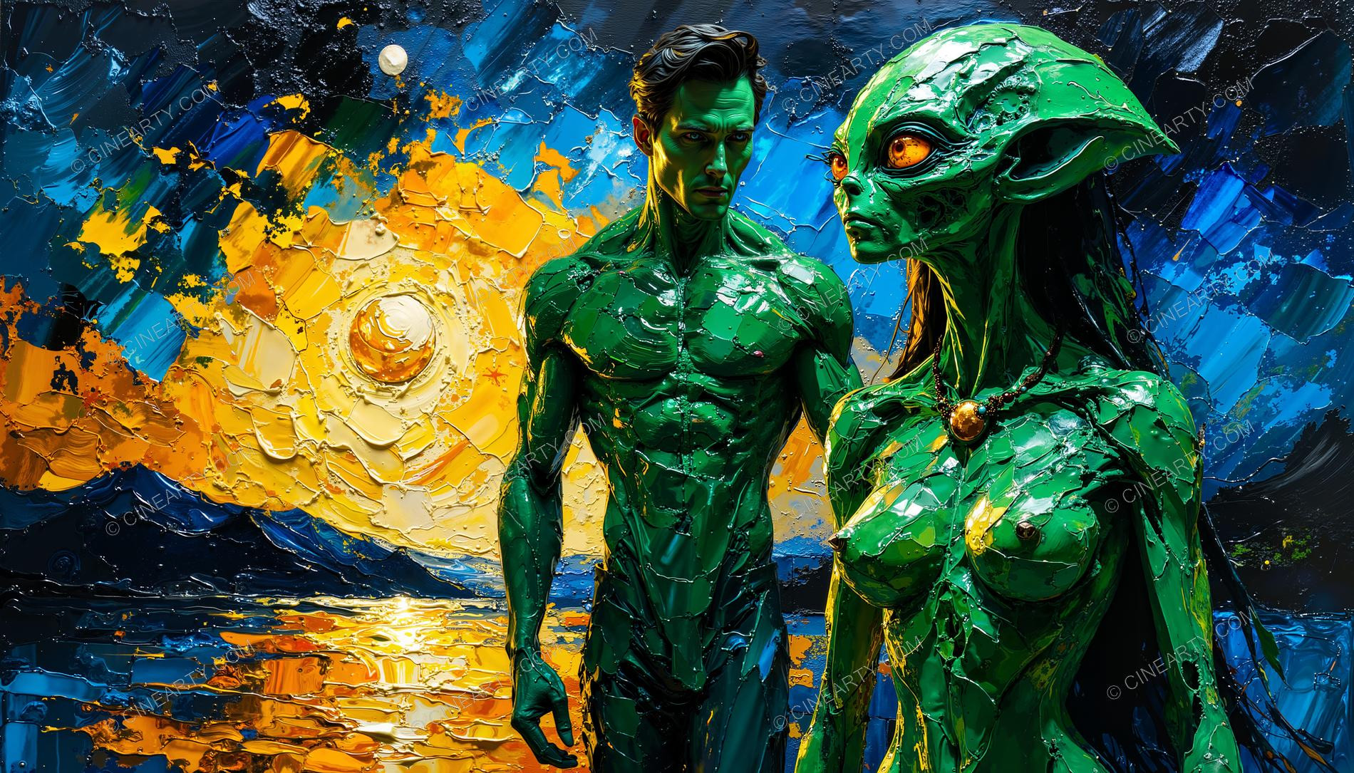 Portrait of a Woman and an Alien 56150