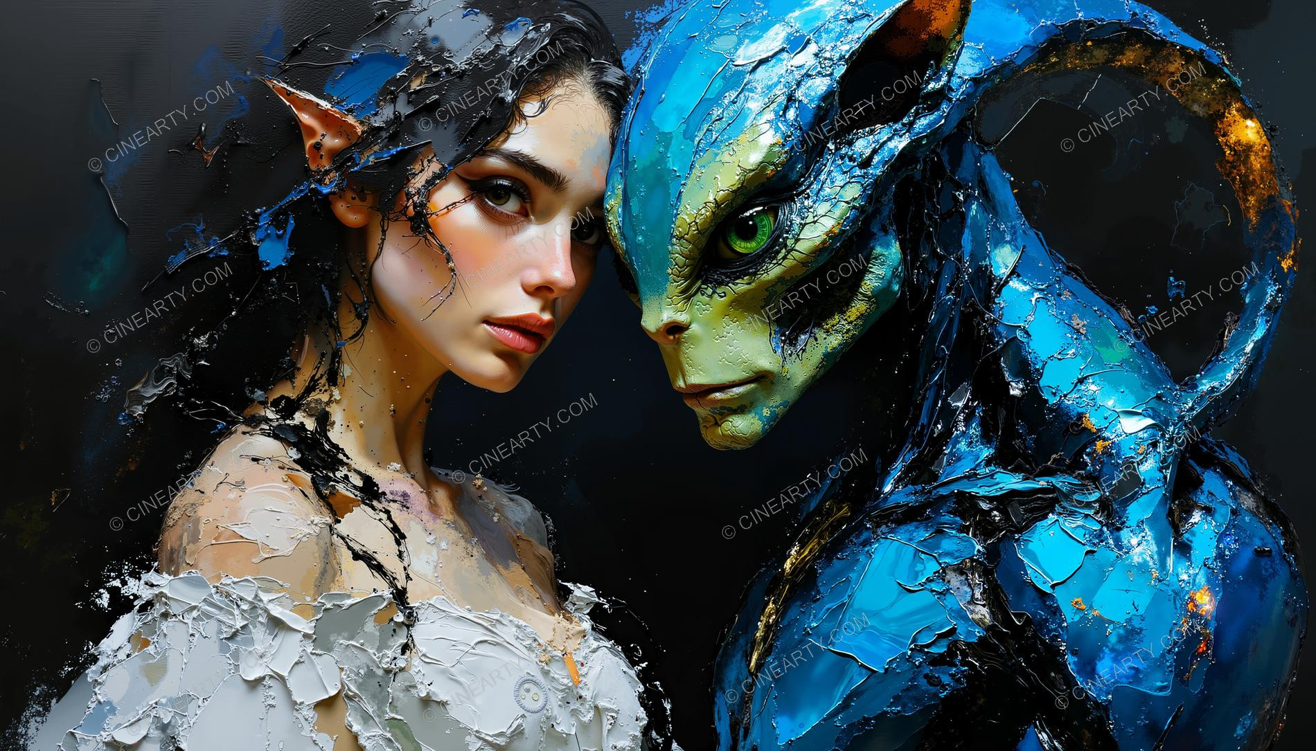 Portrait of a Woman and an Alien 01767