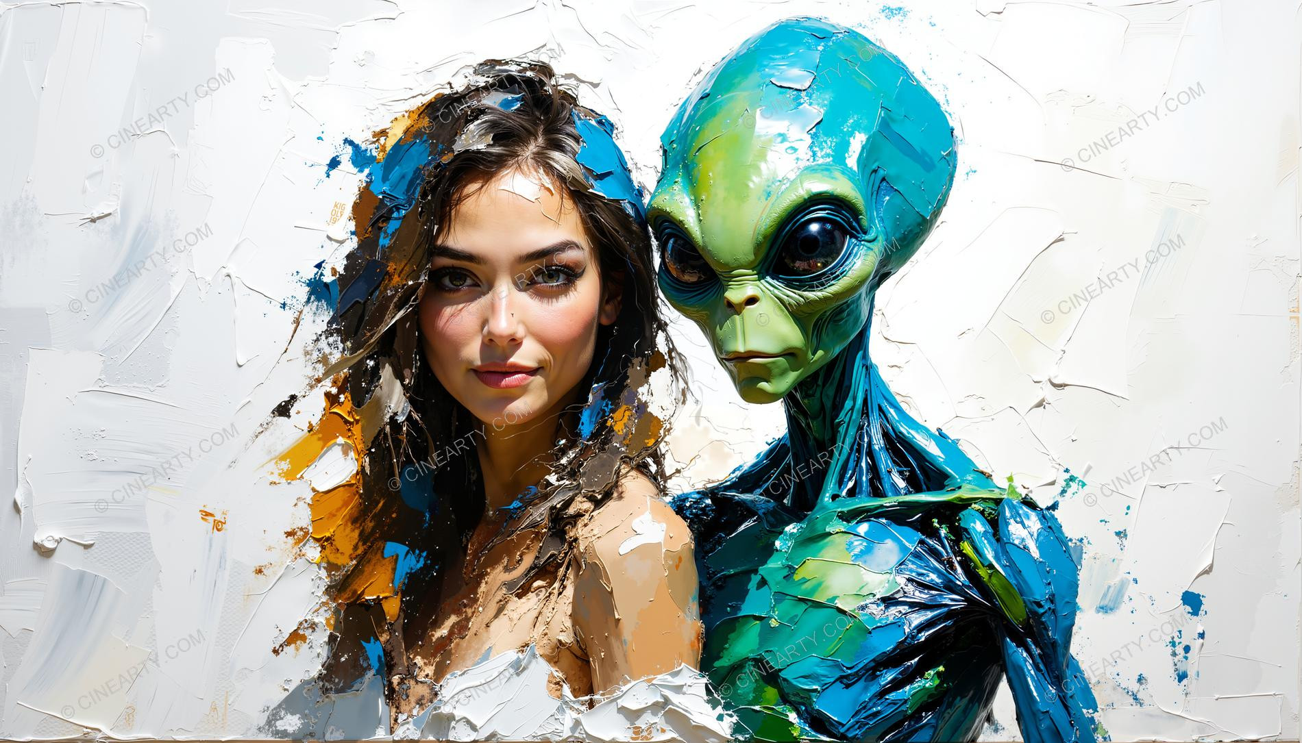 Portrait of a Woman and an Alien 72654