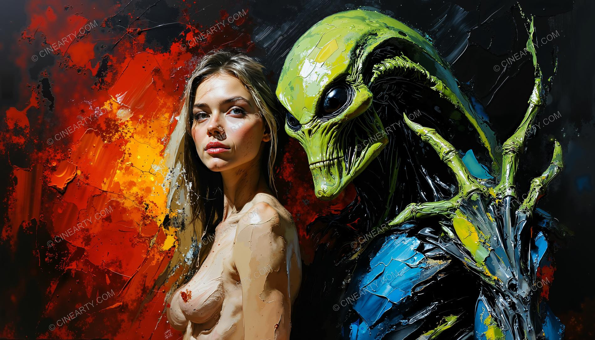 Portrait of a Woman and an Alien 10474