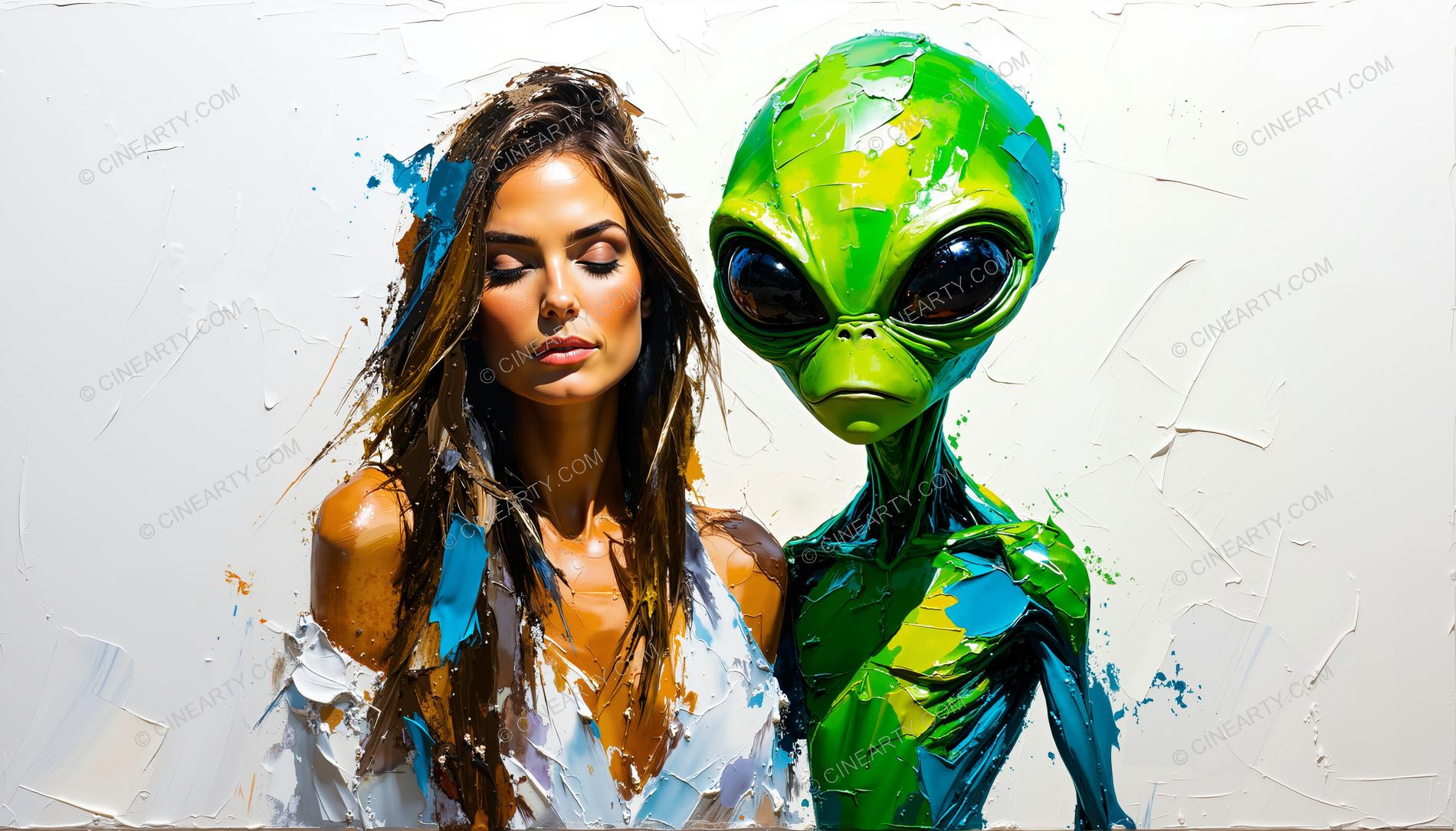 Portrait of a Woman and an Alien 75916