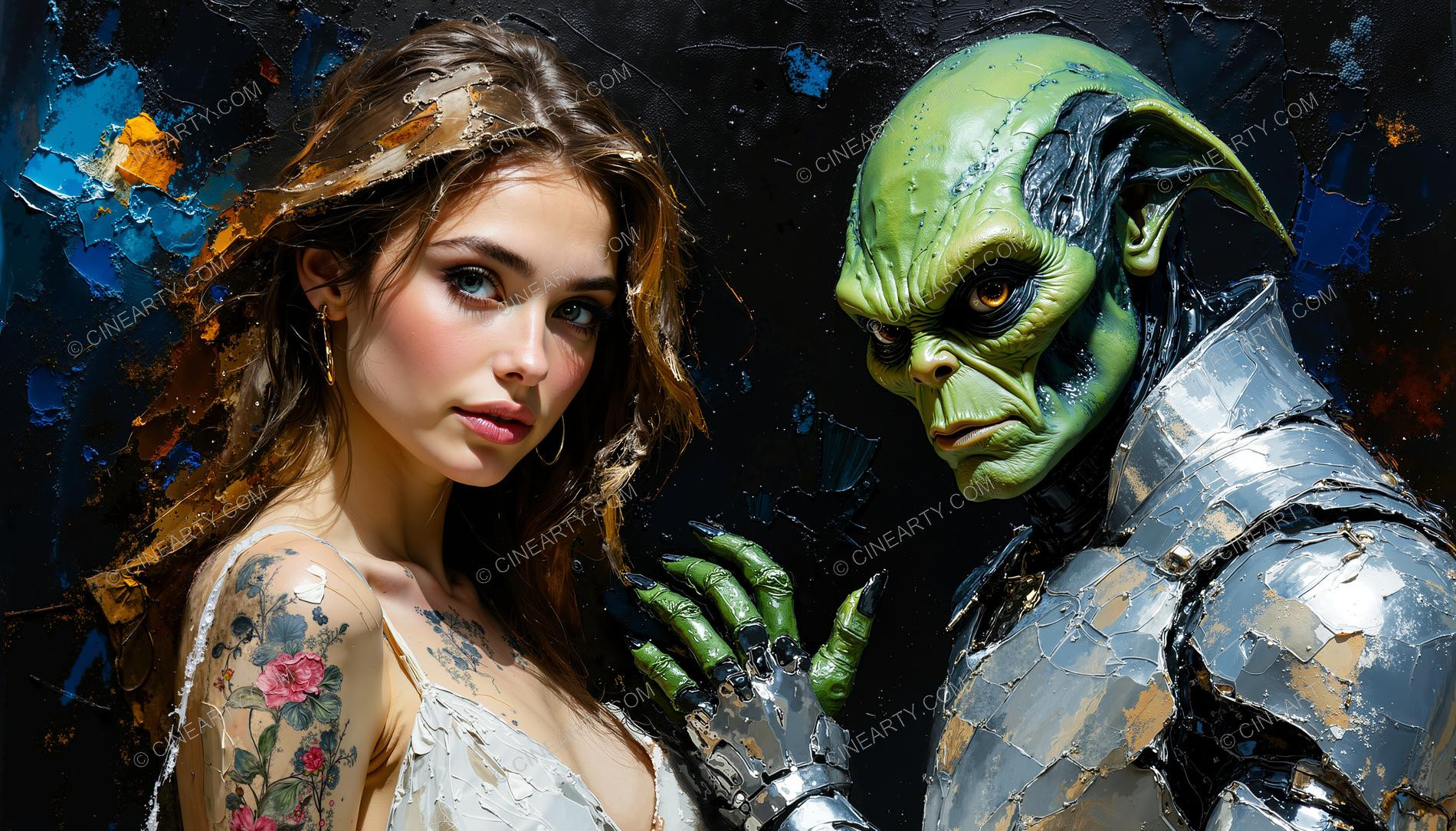 Portrait of a Woman and an Alien 58152